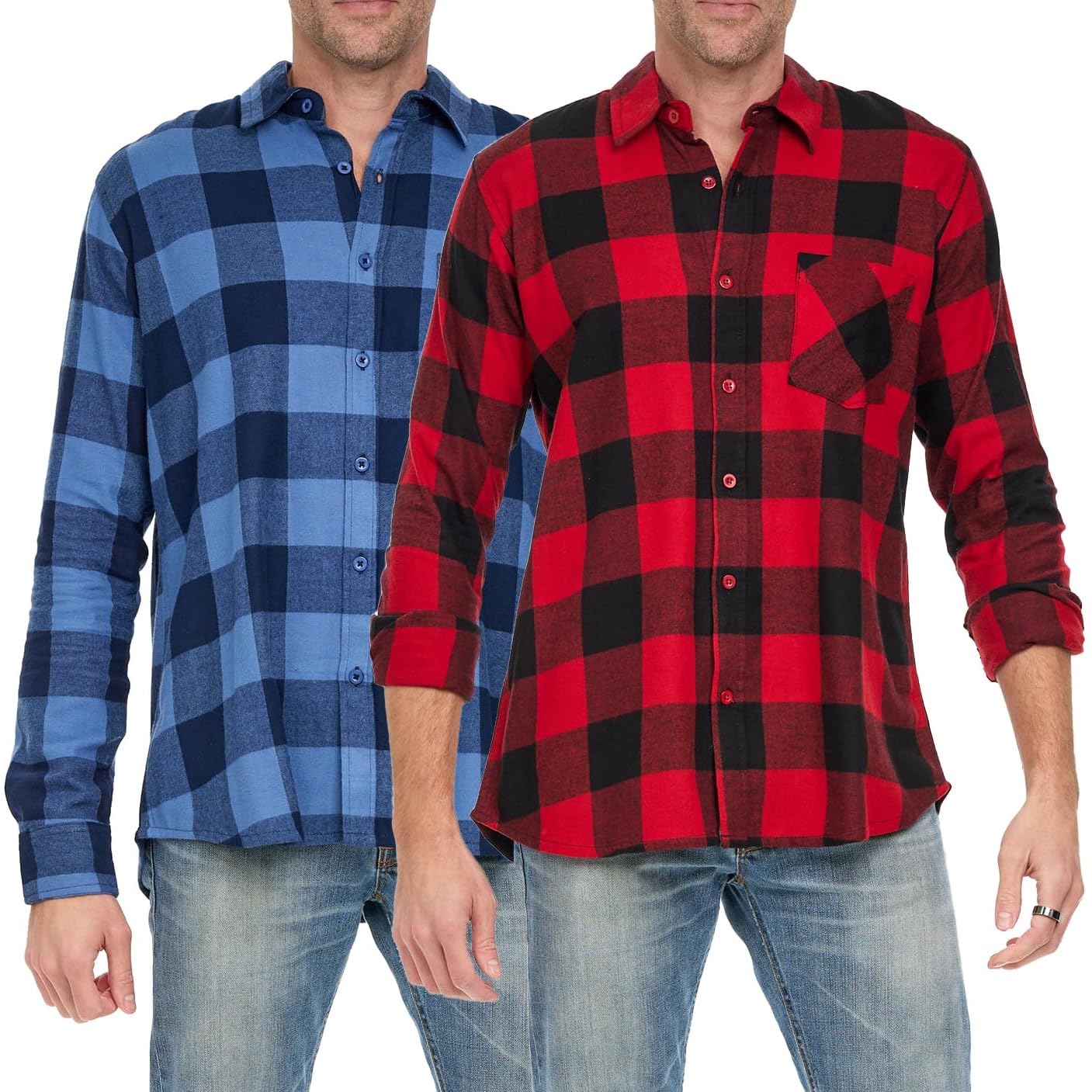 Andrew Scott Flannel Shirt Classique Homme (Lot de 3)