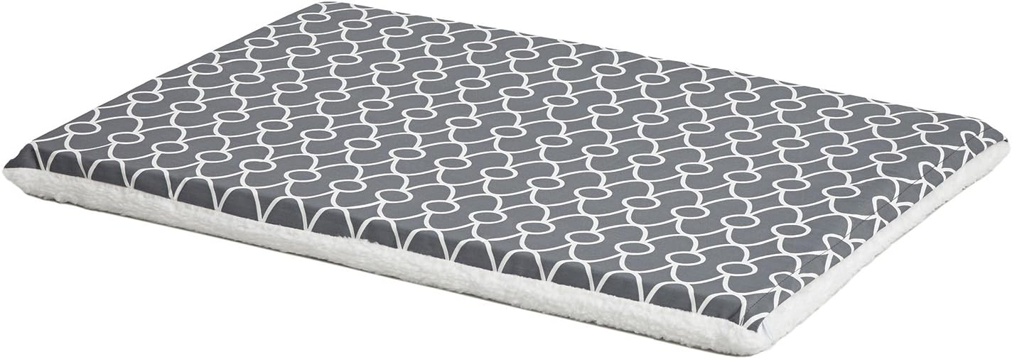 MidWest Homes for Pets Quiet Time Teflon Defender Dog Beds; Pet Beds Designed to Fit Folding Metal Dog Crates, Brown & White Geometric Pattern, 30-Inch