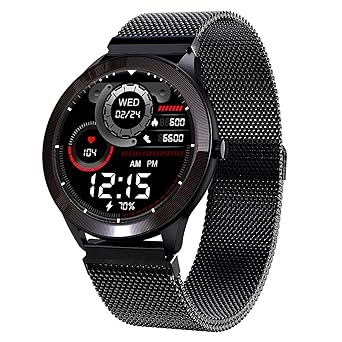 Maxima Max Pro X4 Smartwatch with SpO2,Upto 15 Day Battery life,Full-touch Ultra Bright 320*320 display of Upto 380 Nits,10+ Sports Mode,Continuous Heart Rate Monitoring&Unlimited Customized Watch Faces