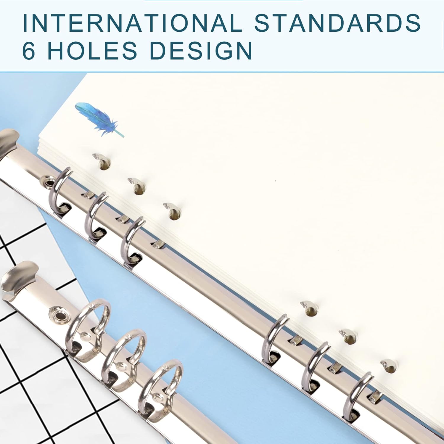 BiSiViO A6 Refill Paper Lined Planner Refills, 4 Pack [180 Sheets 360 Pages] A6 Loose Leaf Paper, 6 Hole Notebook Refills Paper for 6 Ring Refillable Binder Book, Use for Journal/Day Planner/Notebook : Office Products