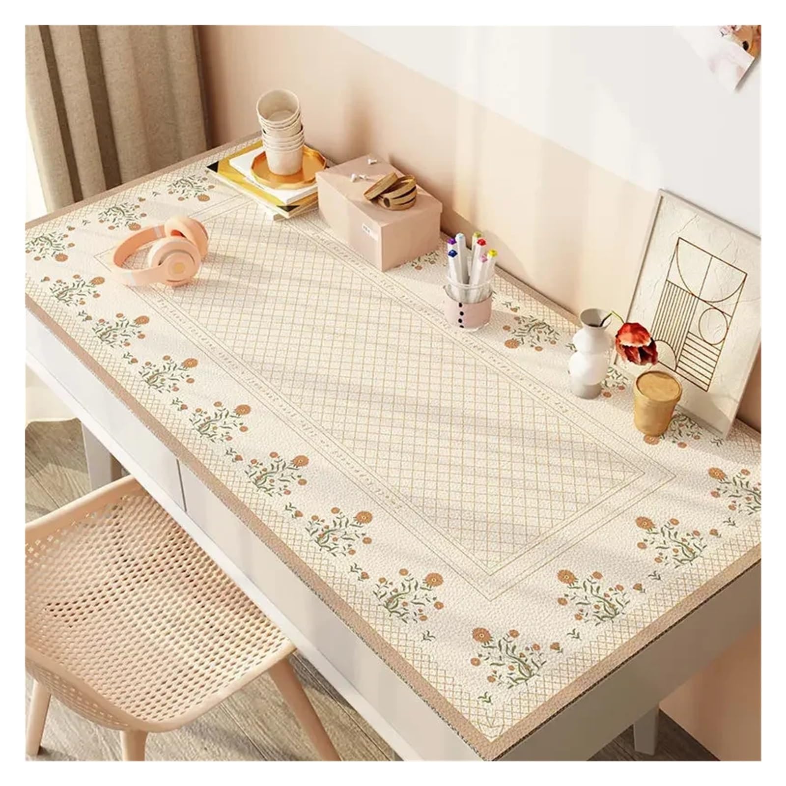 Leder-Schreibtischunterlage Tischdecke for Esstische, Schreibtische, staubdicht, wasserdicht, rutschfest, for Schüler, for Schreiben, Kaminsims(Color 1,60x130cm)