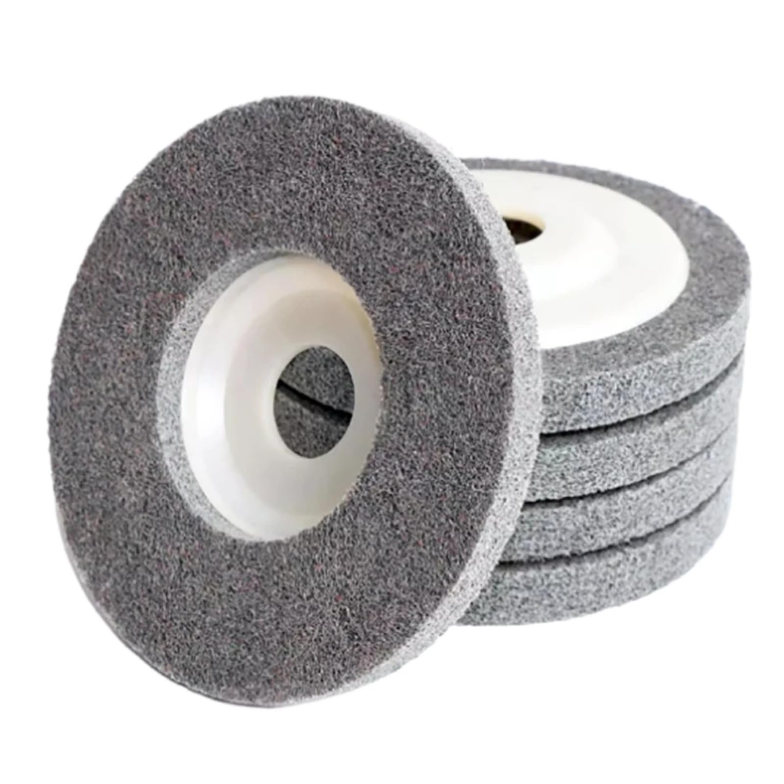 Disco de lijado abrasivo de rueda de pulido de fibra de nailon de 100/115/125mm for amoladora angular herramienta abrasiva de limpieza de vidrio for carpintería de Metal(5pcs,115mm)