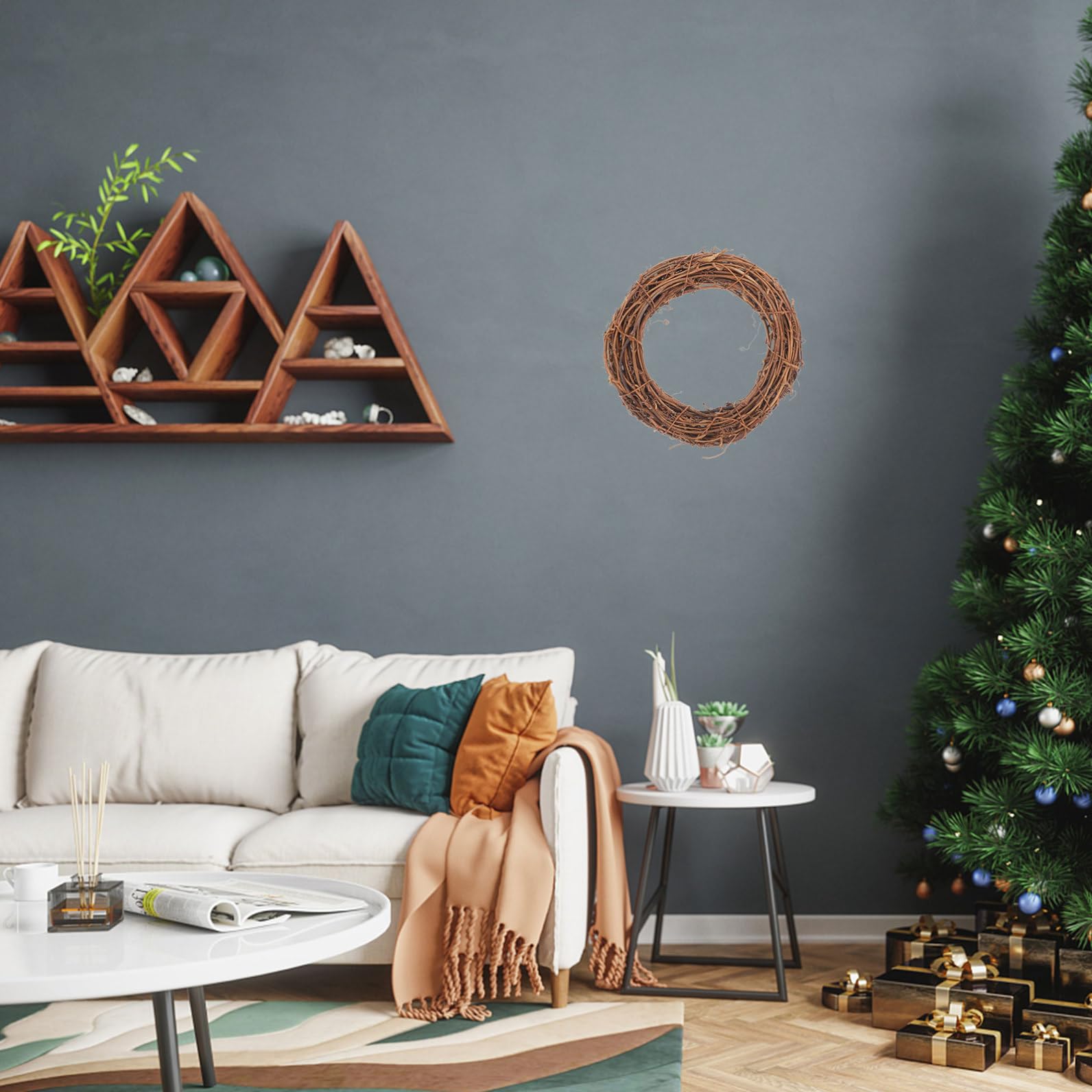 5 pezzi Anelli Intrecciati in Rattan per Ghirlande Fai da Te Decorazione Porta e Parete per Natale e Festività Base Robusta per Corona Artigianale