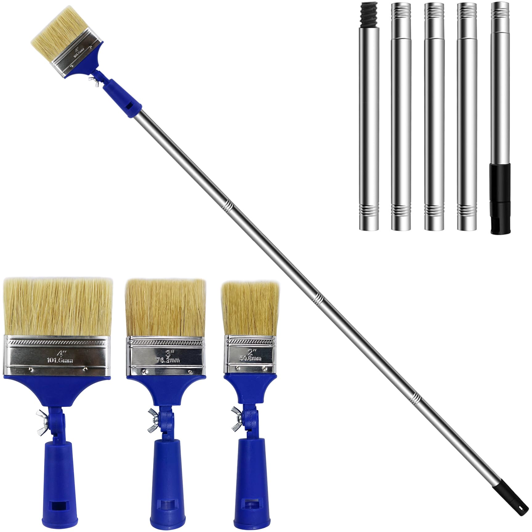 Long Handle Paint Brush Set, Multi-Angle for Walls, Ceilings, Trim, Fencing & Wood DIY