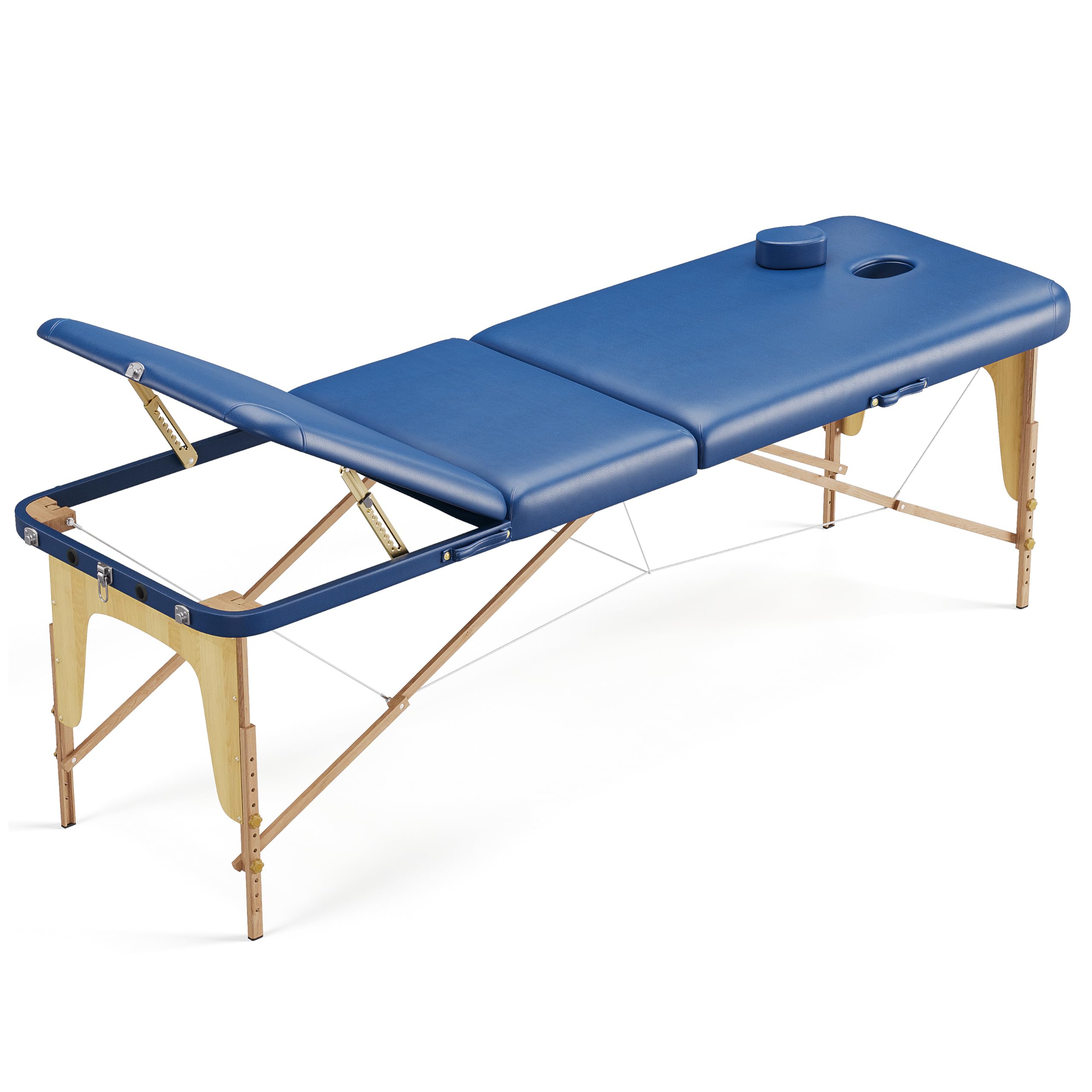 Beltom® Mobile Massageliege Massagetisch 3 zonen Basic 185 x 60 cm. - Licht 14,3 kg. - massagebed massageleuning Massagebank klappbar Kosmetikliege - Blau