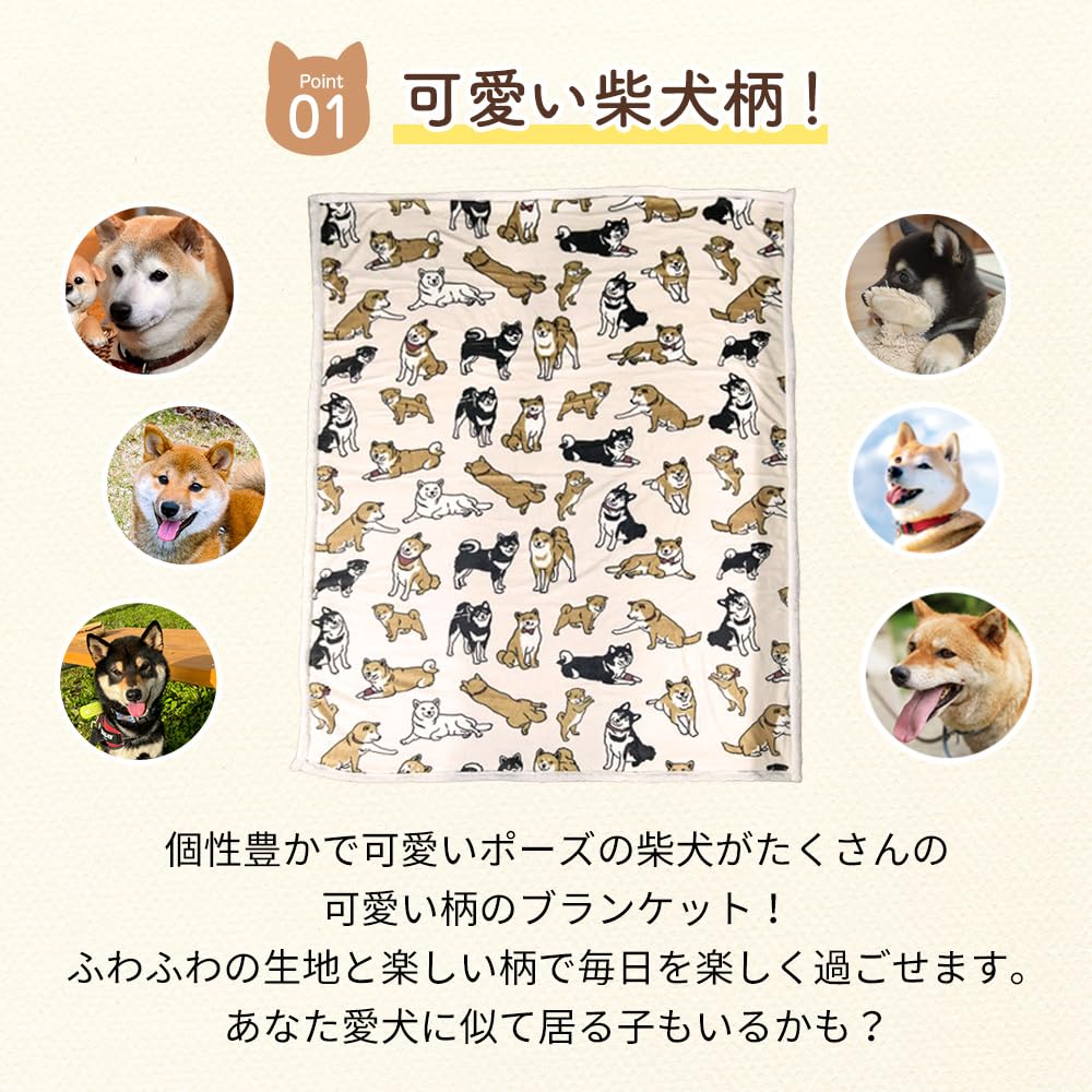 Amazon｜【iKuzuy（アイクジ）】柴犬 ブランケット ひざかけ 柴犬