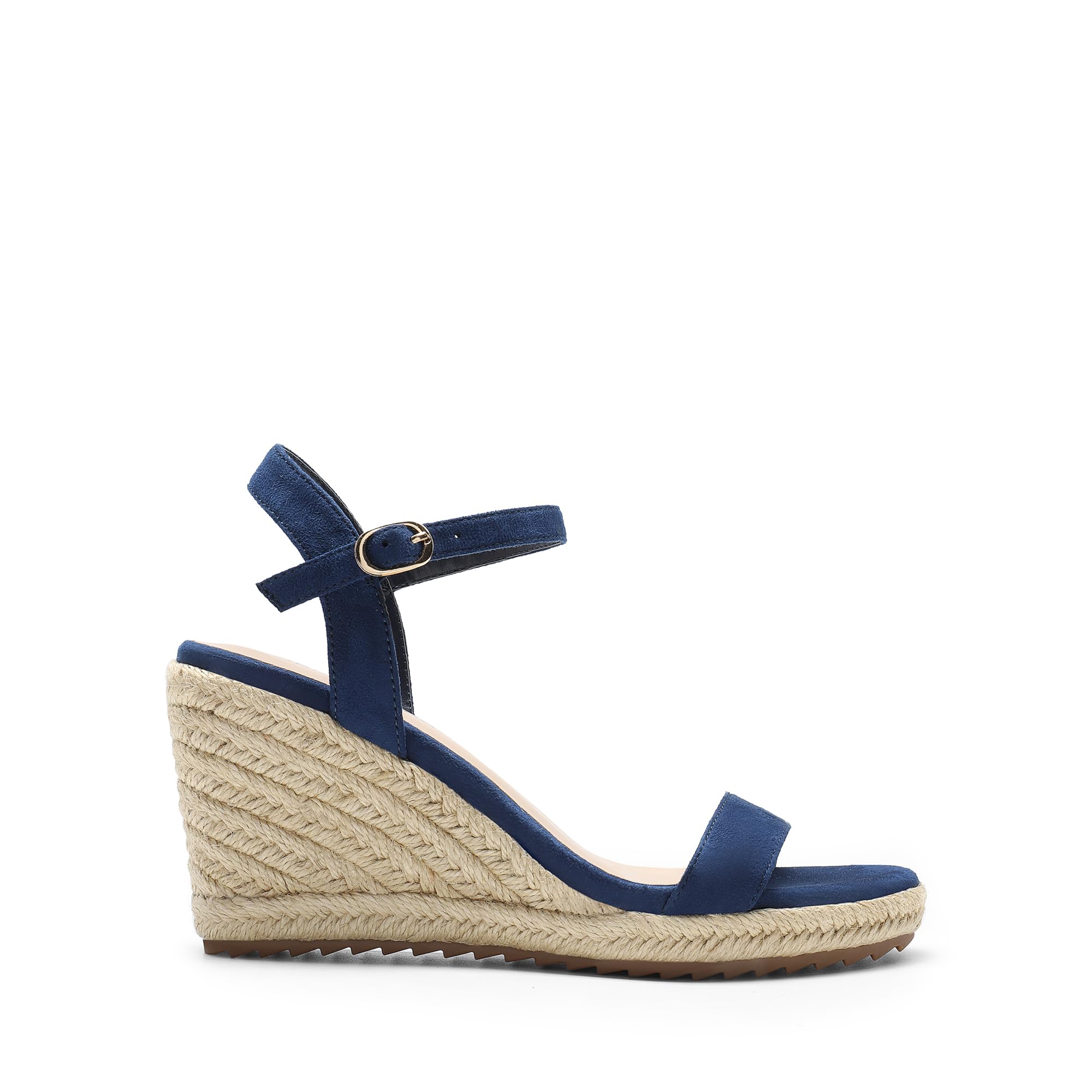 DREAM PAIRS Damskie sandały na koturnie otwarte palce espadryle sandały wygodne eleganckie sandały na platformie z paskiem na kostkę odpowiednie do pracy na plażę letnie buty