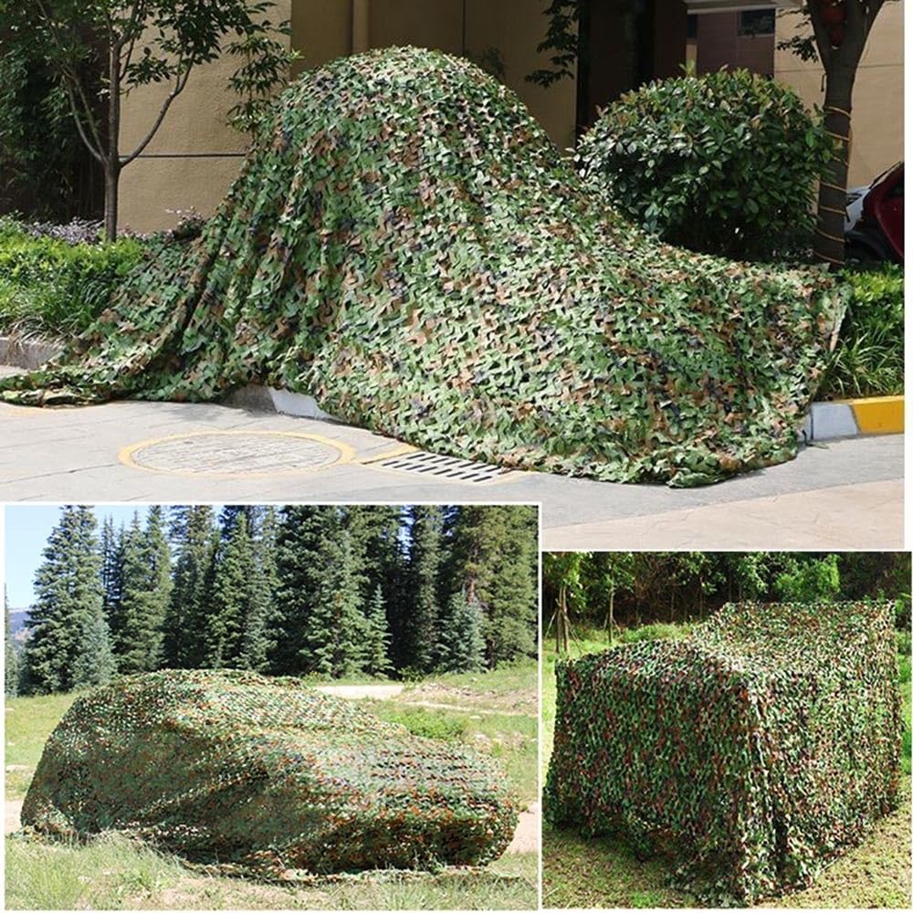 Tarnnetz Bundeswehr Tarnung Net 1m 1.5m 2m 4m 5m 6m 7m 8m 9m 10m 12m 14m 15m 16m 20m Camouflage Netz Wald Jagd draußen Sichtschutz(Größe:10x10m)
