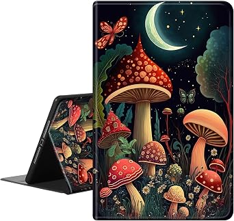 Case for All-New Kindle 10th Generation 2019 Releas,PU Leather Slim Standing Smart Cover Case with Auto Sleep/Wake,ONLY Fit Kindle 10th Gen 2019 e-Reader,Night Sence Mushrooms