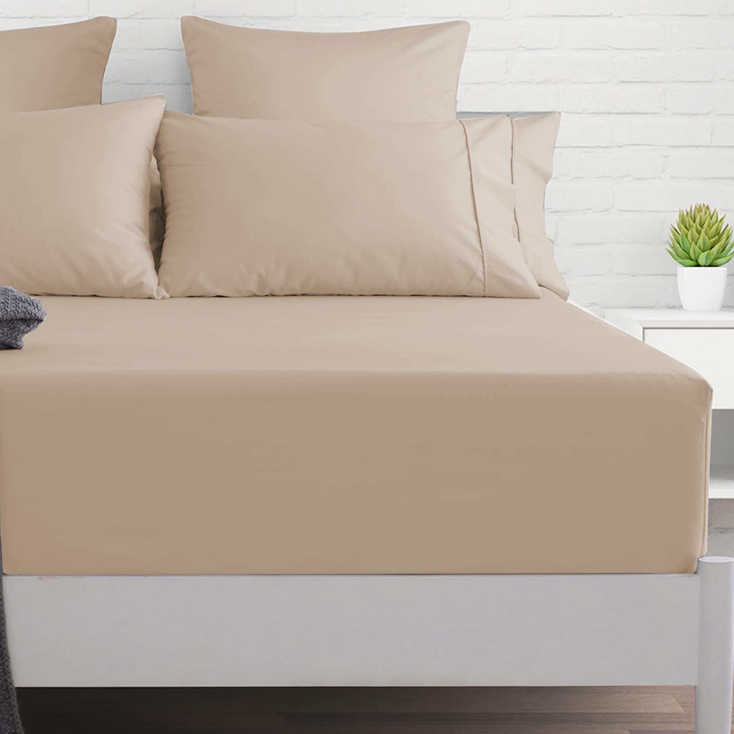 PRIME LINENS Extra Deep Fitted Sheet 40 CM Brushed Microfiber Wrinkle & Fade Resistant Bot...