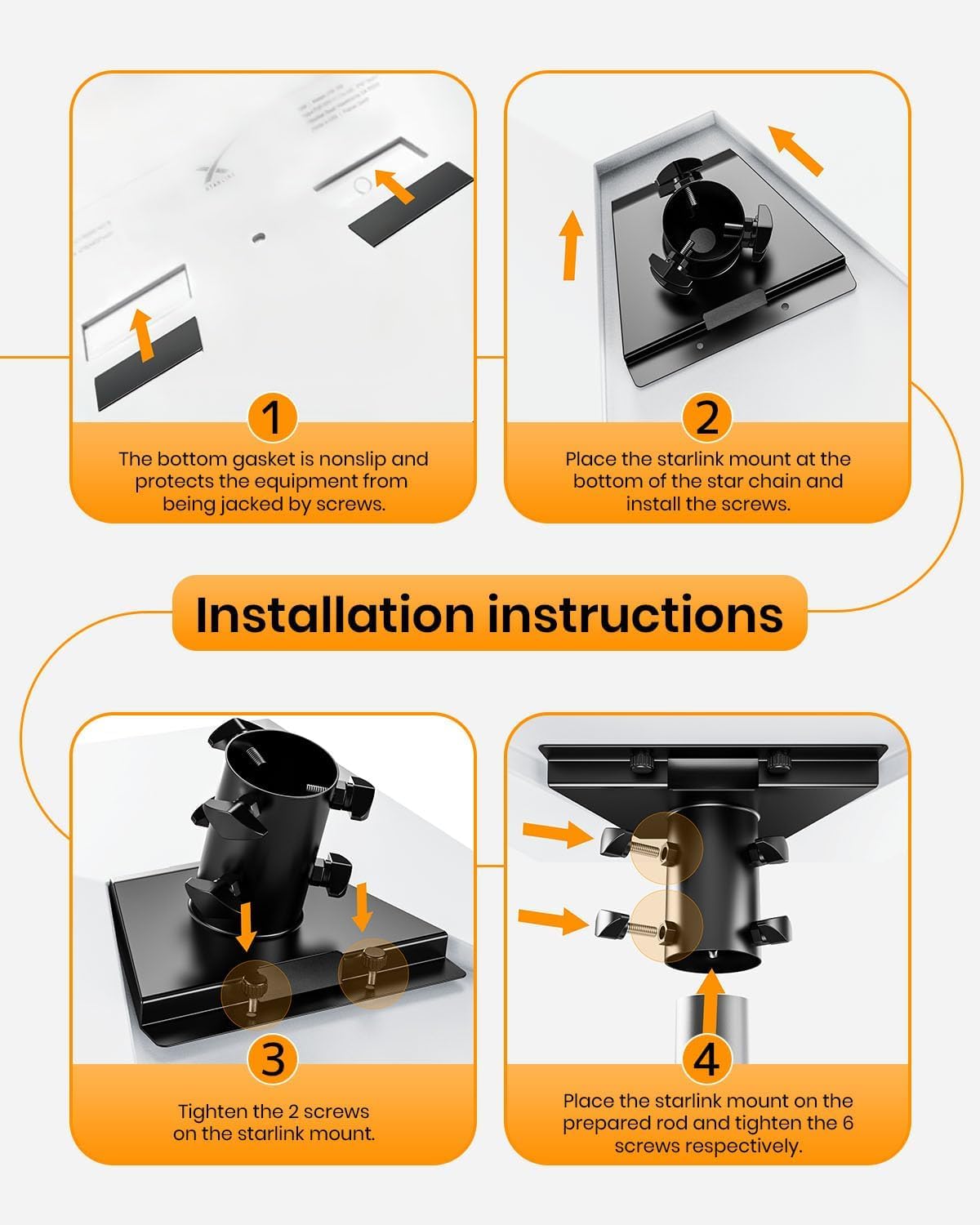 Starlink - Adattatore per tubi Gen 3, supporto Starlink Gen 3, montaggio su palo Starlink, lega di alluminio resistente alle intemperie, kit di montaggio Starlink per tubo standard V3 Starlink non