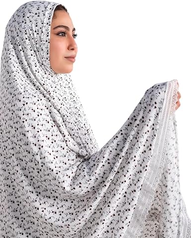 خمار صلاة نسائي مريح وخفيف، قطن ولايكرا ناعم، مقاس M