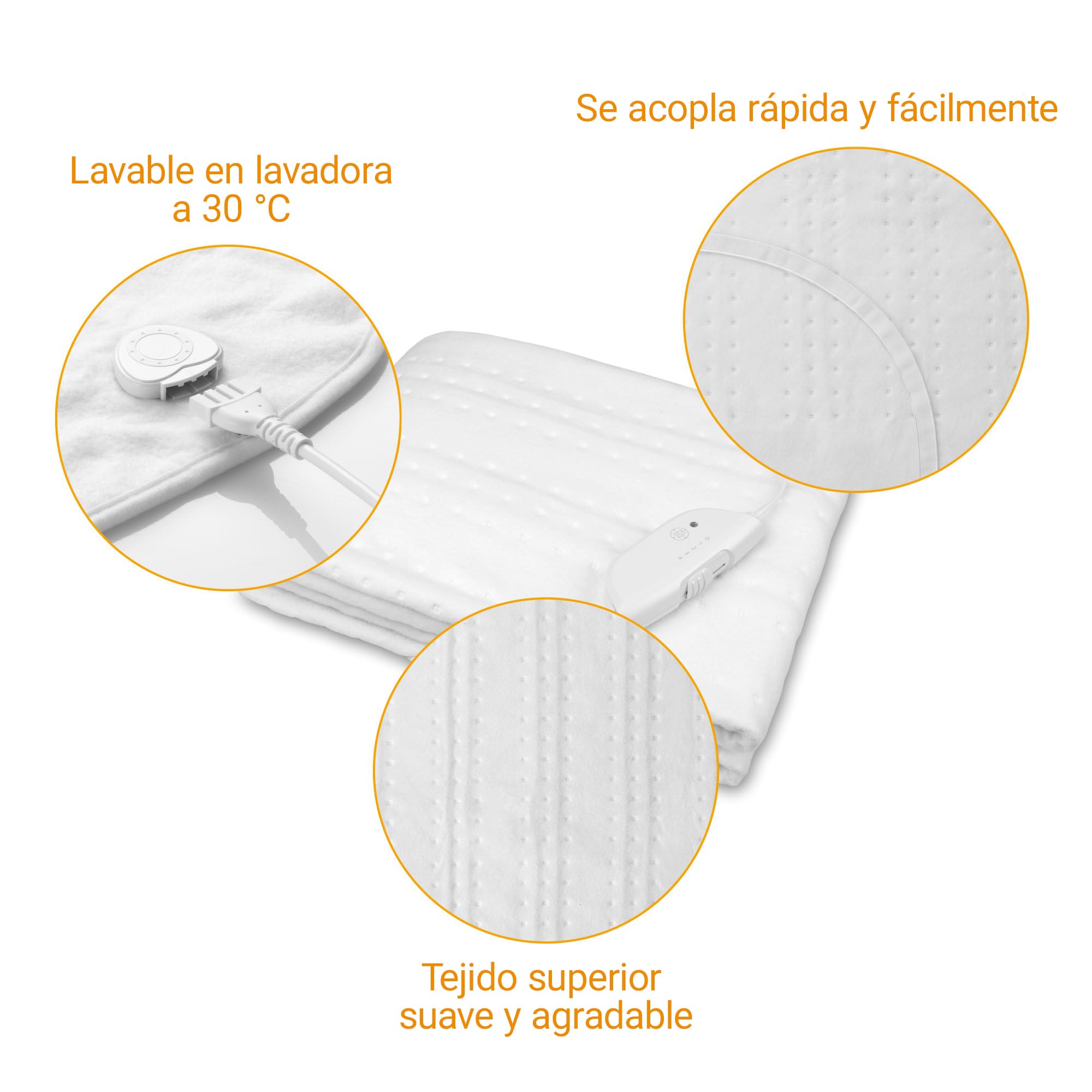 medisana HU 674 Calientacamas eléctrico, 150 x 80 cm, desconexión automática, protección contra el sobrecalentamiento, 4 ajustes de temperatura, lavable, adecuado para todos los colchones estándar