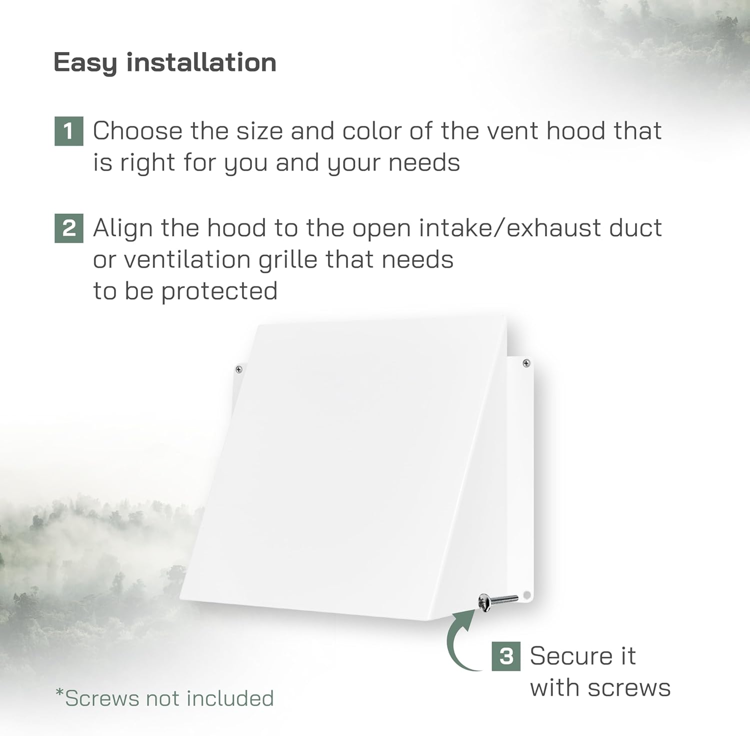 Vent Systems 6 x 6 Inch White Galvanized Steel Vent Deflector – Wall Dryer AC Vent Deflector – Outdoor Exhaust Vent Guard RV Side Vent Cover Trailer – Air Vent Rain Cover for HVAC System