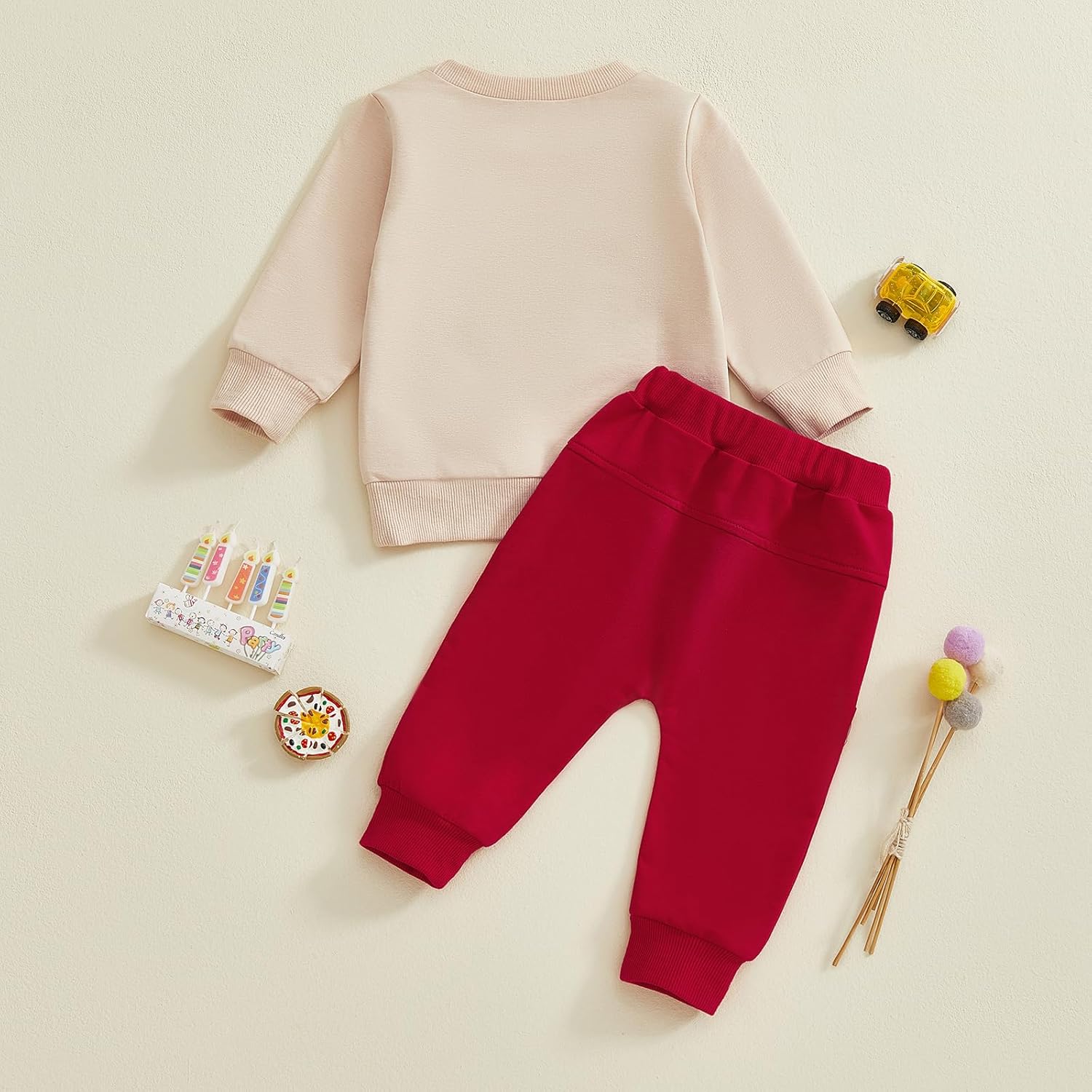 BULINGNA 2Pcs Toddler Baby Boy Birthday Outfits Truck Embroidery Sweatshirt Pullovers Jogger Pants Birthday Boy Clothes Set - Image 5