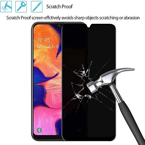 Miniatura 5 de YWXTW - Protector de pantalla de privacidad para Samsung Galaxy A50, A30, A20, antiespía, antirreflejos, cobertura completa, película de vidrio