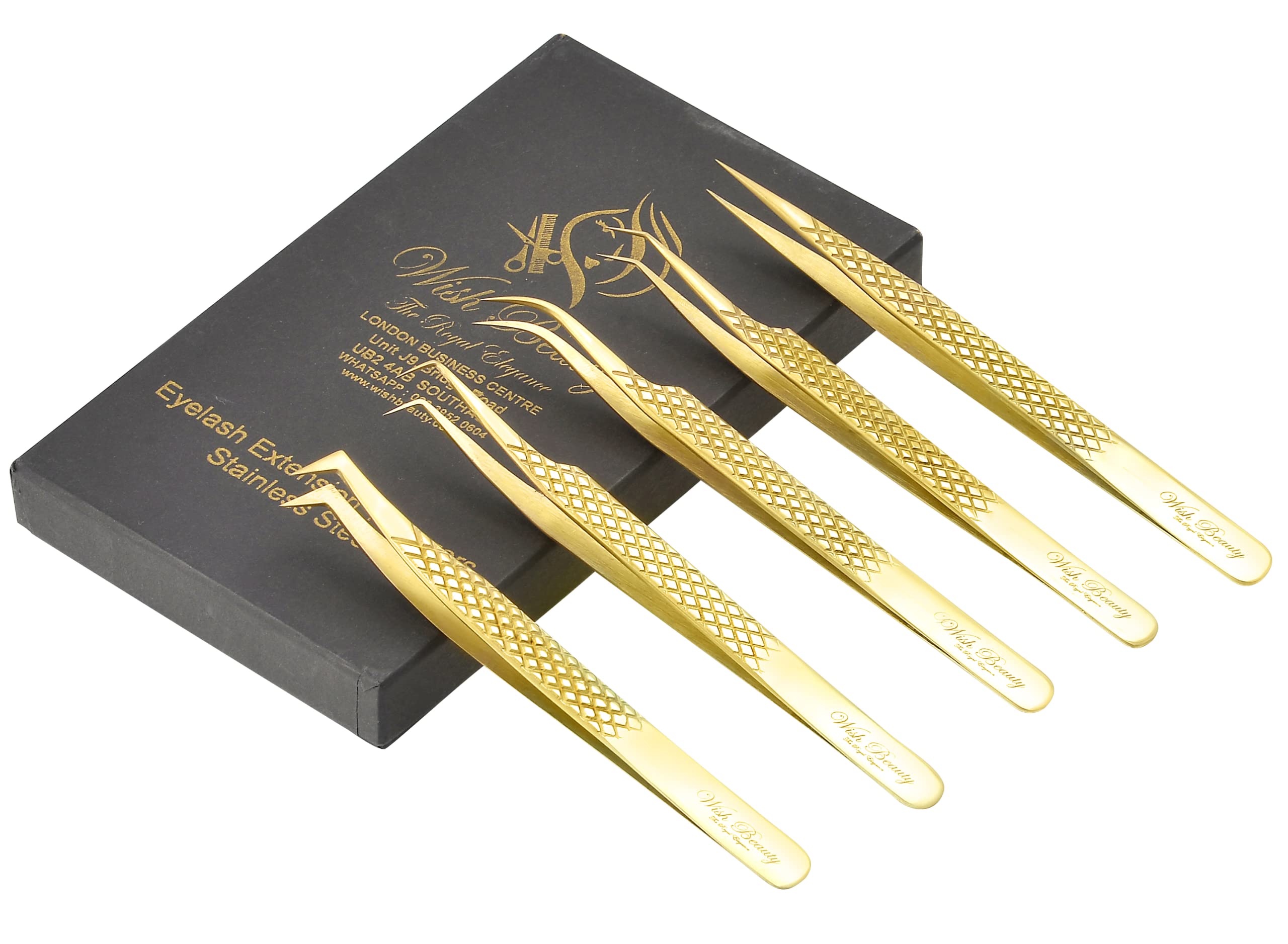 Pinzas Chazon de Extensión de Pestañas Wishbeauty para volumen en tocador