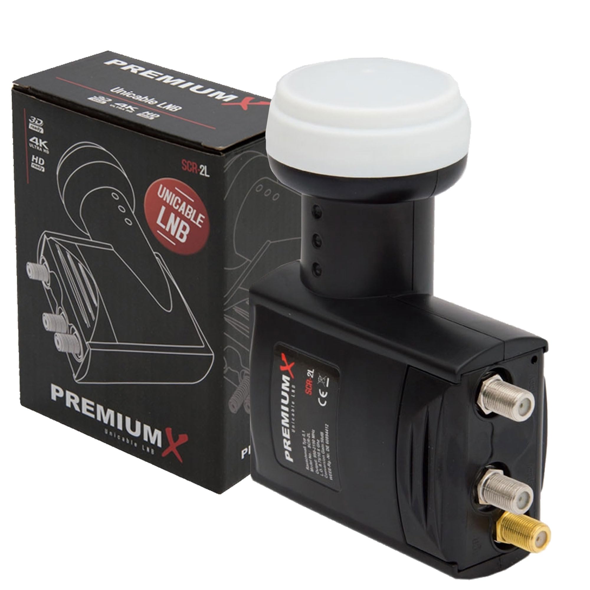 Premium X SCR-2L Sat Unicable LNB SCR 2 Sistema de Cable único heredado Unikabel 4 + 2 participantes FullHD 4K HDTV Ultra HD
