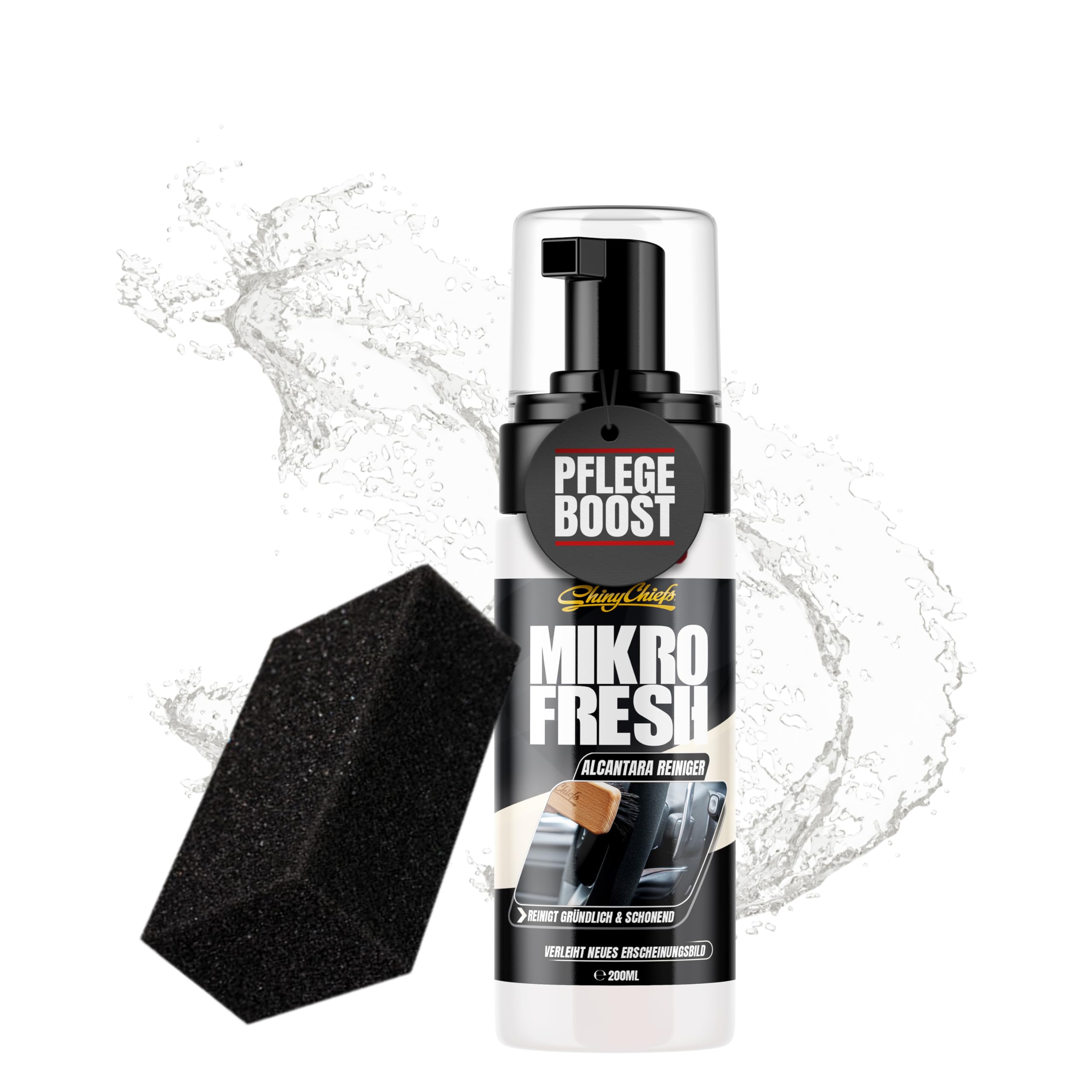 ShinyChiefs Velours Reiniger Set - Autositze Reinigung und Pflege - Mikrofaser und Textilien - 200ml