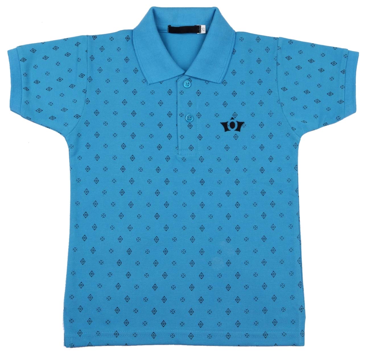 NeuVin Boys' Cotton Polo T-Shirts | Solid & Printed Designs | Regular Fit for Kids | Half Sleeve Tees for Casual Wear on Jeans, Lower, shorts (Pack of 2) Sky Blue, Green - Image 3 thumbnail