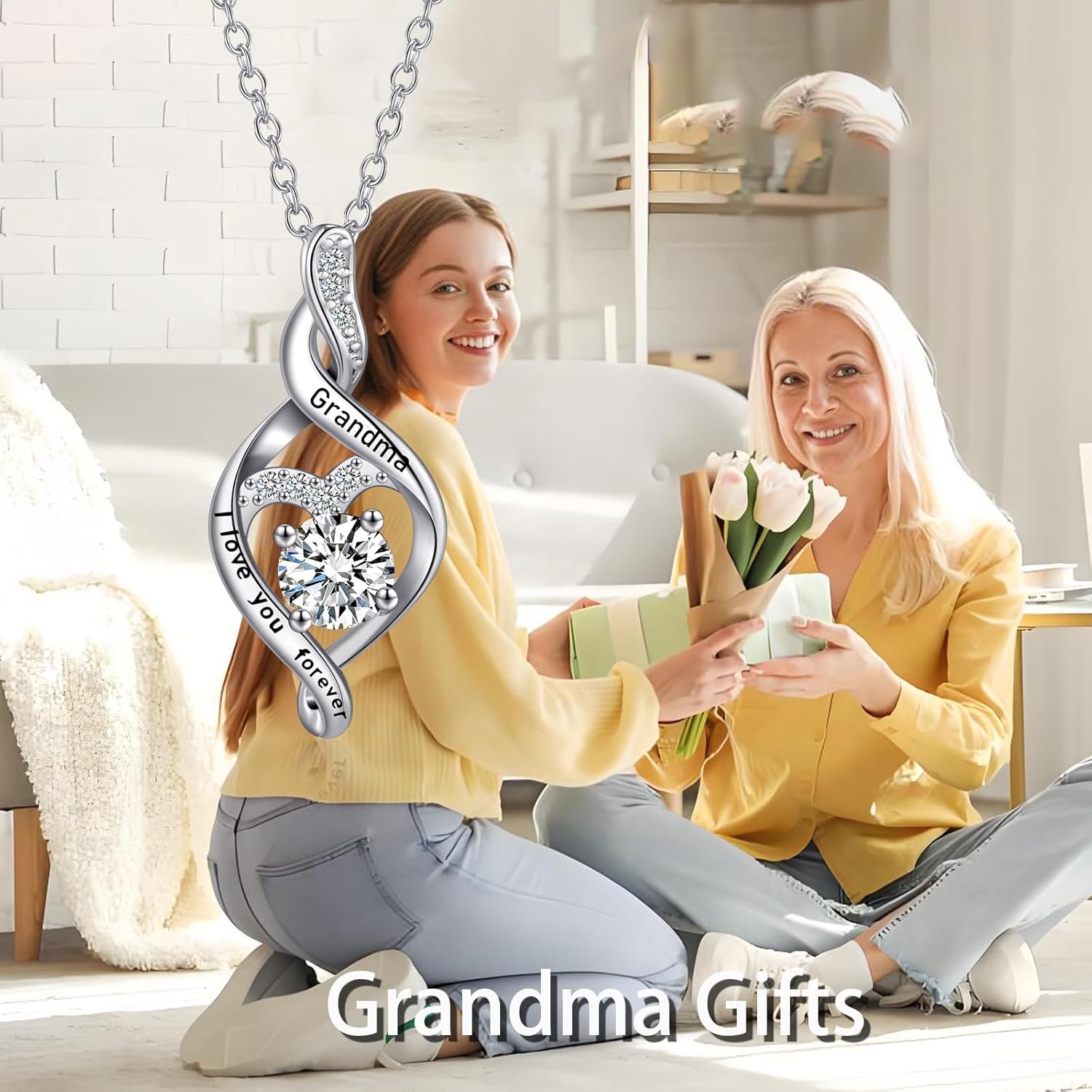 Grandma Necklace Infinity Heart Necklace for Women Mothers Day Christmas Gifts Jewelry for Grandma Birthday - Image 6