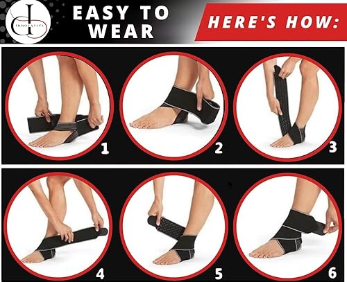 Miniatura 7 de Tobillera para hombres y mujeres, material de nailon transpirable, talla única, ajustable, tobillera para esguince de tobillo, fascitis plantar,