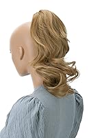 Vista 45 de PRETTYSHOP - Extensión de cabello rizado voluminoso, cola de caballo de 14 pulgadas con clip, resistente al calor