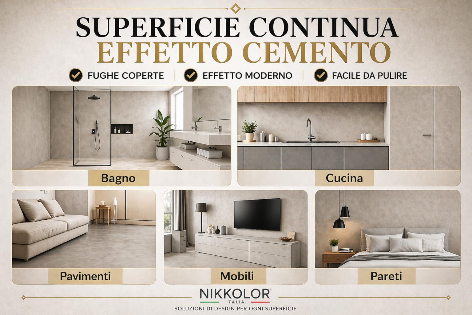 Kit Microcemento 8 m² per Pavimenti e Pareti - Opaco – 13 | Copre piastrelle e fughe senza demolire con spessore finale 2-3 mm - Finitura Opaca