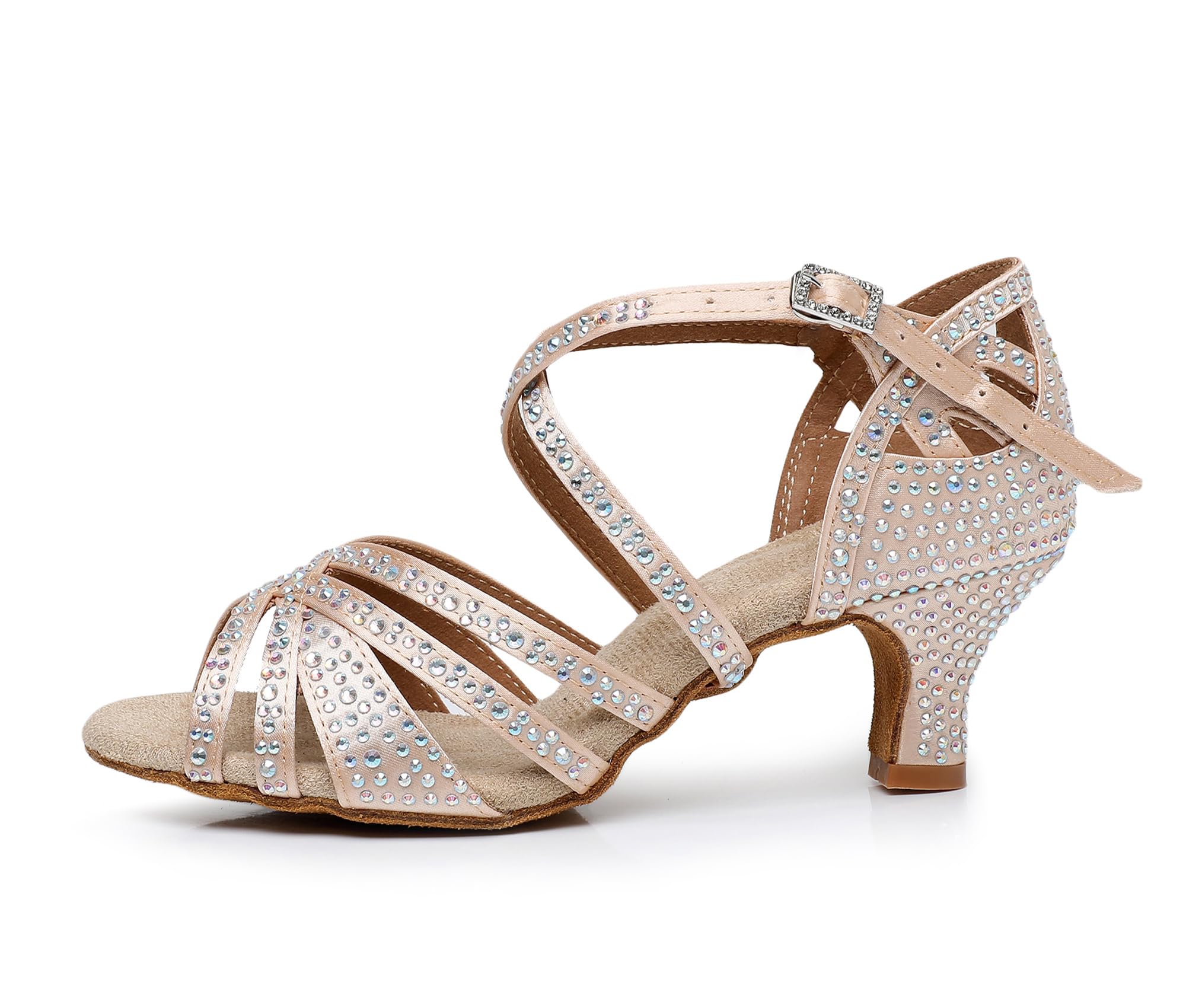 Rosefinch Damen Latein-Tanz-Strass-Schuhe,weiche Unterseite,Moderne Pole-Dance-Ballsaal-Tanz-Hochzeitsschuhe,Latein-Schuhe für Mädchen und Damen,5/7cm Absatz 34-41EU
