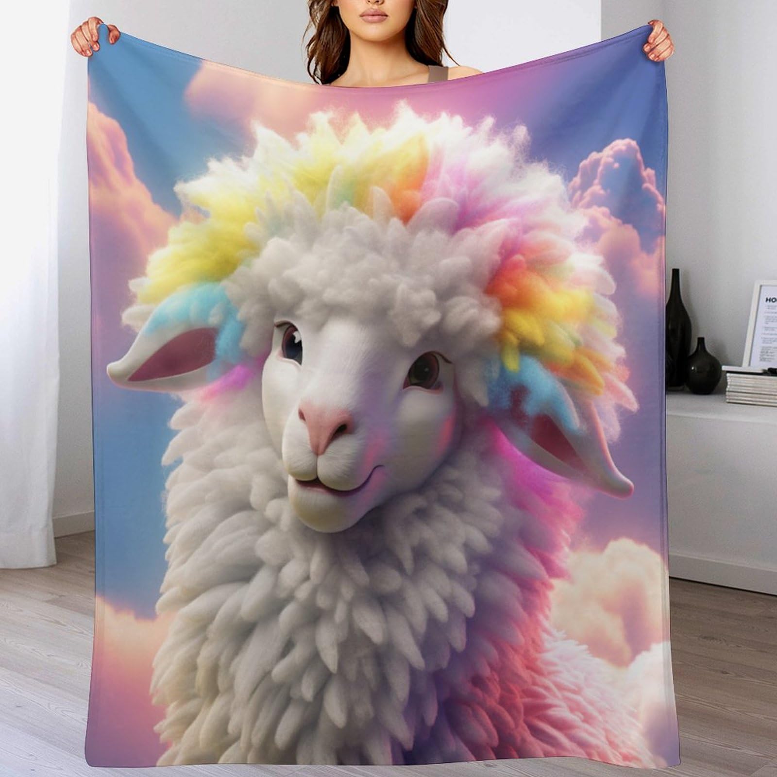 Couverture mouton mignon pour vos soirées cocooning confortables sur le canapé 100x130cm