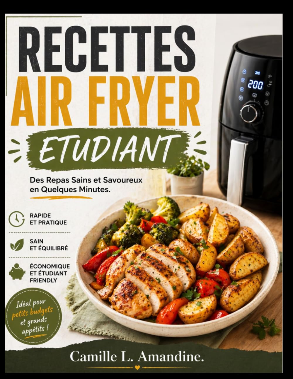 RECETTES AIR FRYER ETUDIANT: Des Repas Sains et Savoureux en Quelques Minutes.