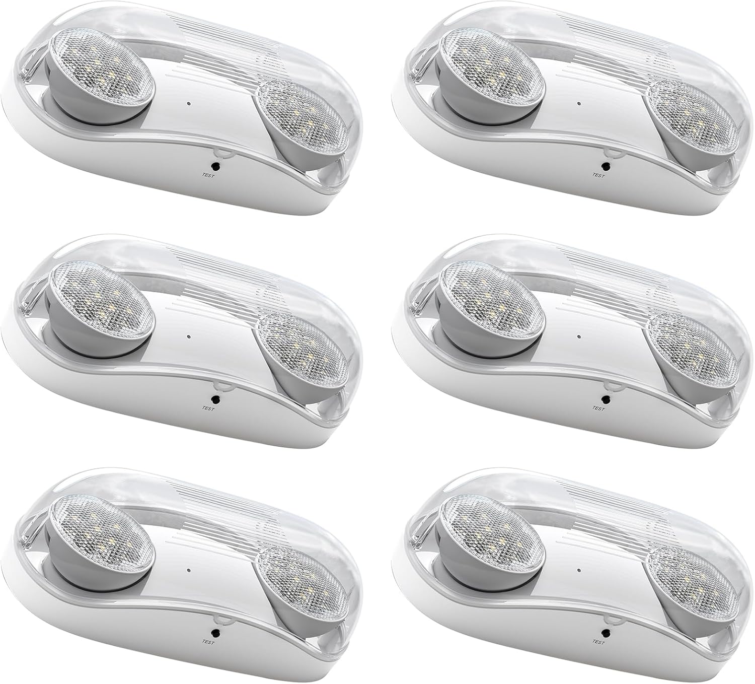 FREELICHT 2 Pack Outdoor Emergency Light, IP65 Waterproof Emergency Llights for Business, Two Adjustable LED Heads, Commercial Emergency Light Fixtures, UL 924 Certified, 120/277V, White