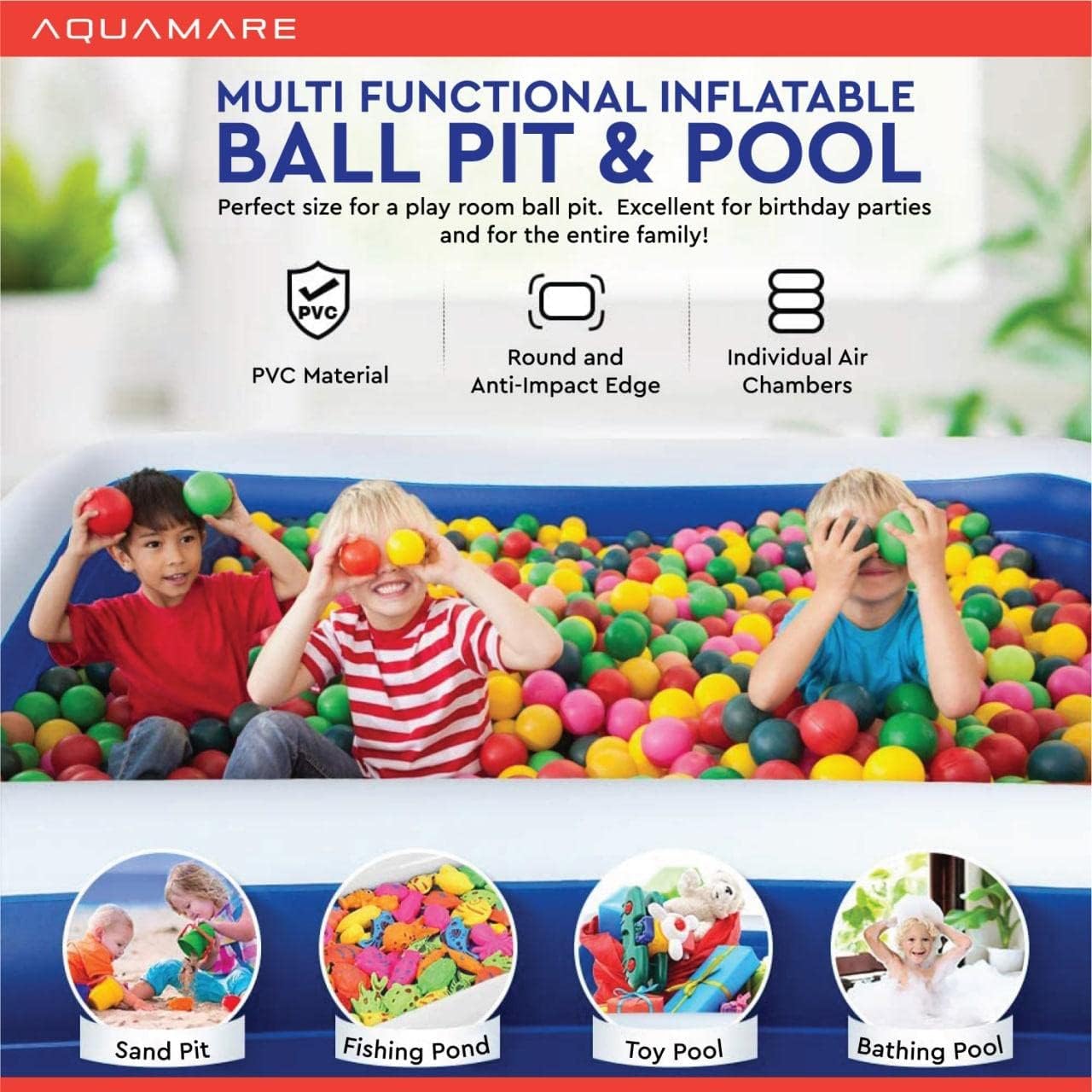 Inflatable Above Ground Pool, Large Blow Up Pool for Adults, Kids, Family Toddler Kiddie Pool Swimming- Floats for Lounging Outdoors, Backyard for Baby - Use w/ Water Slide, Sprinkler Splash Pad