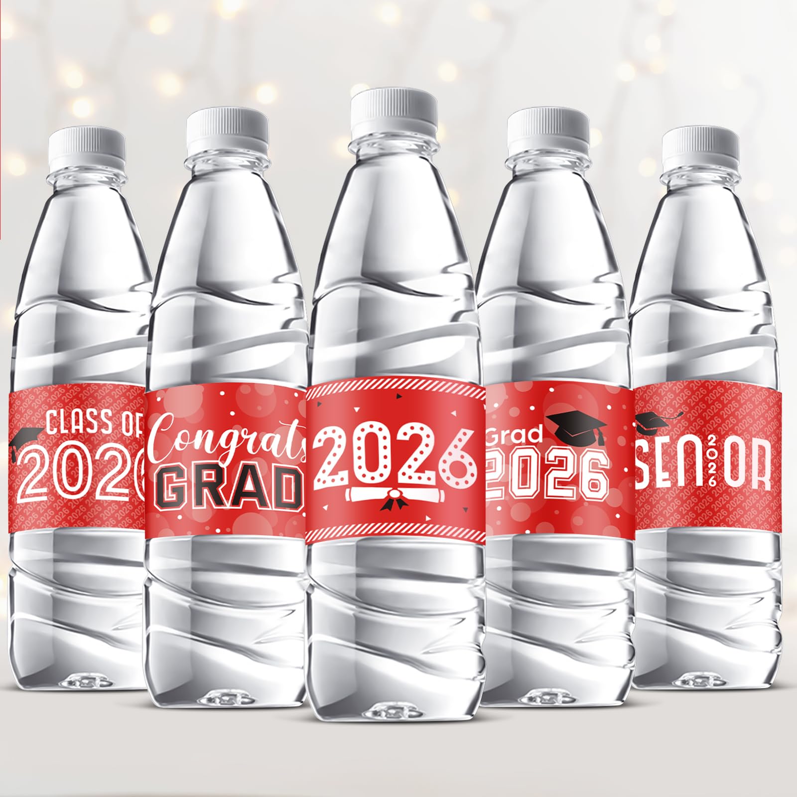 Outus 39 Pcs Graduation Decorations Water Bottle Labels 2026 Congrats Grad Stickers Class of Party Supplies for High School College Nursing Doctorate