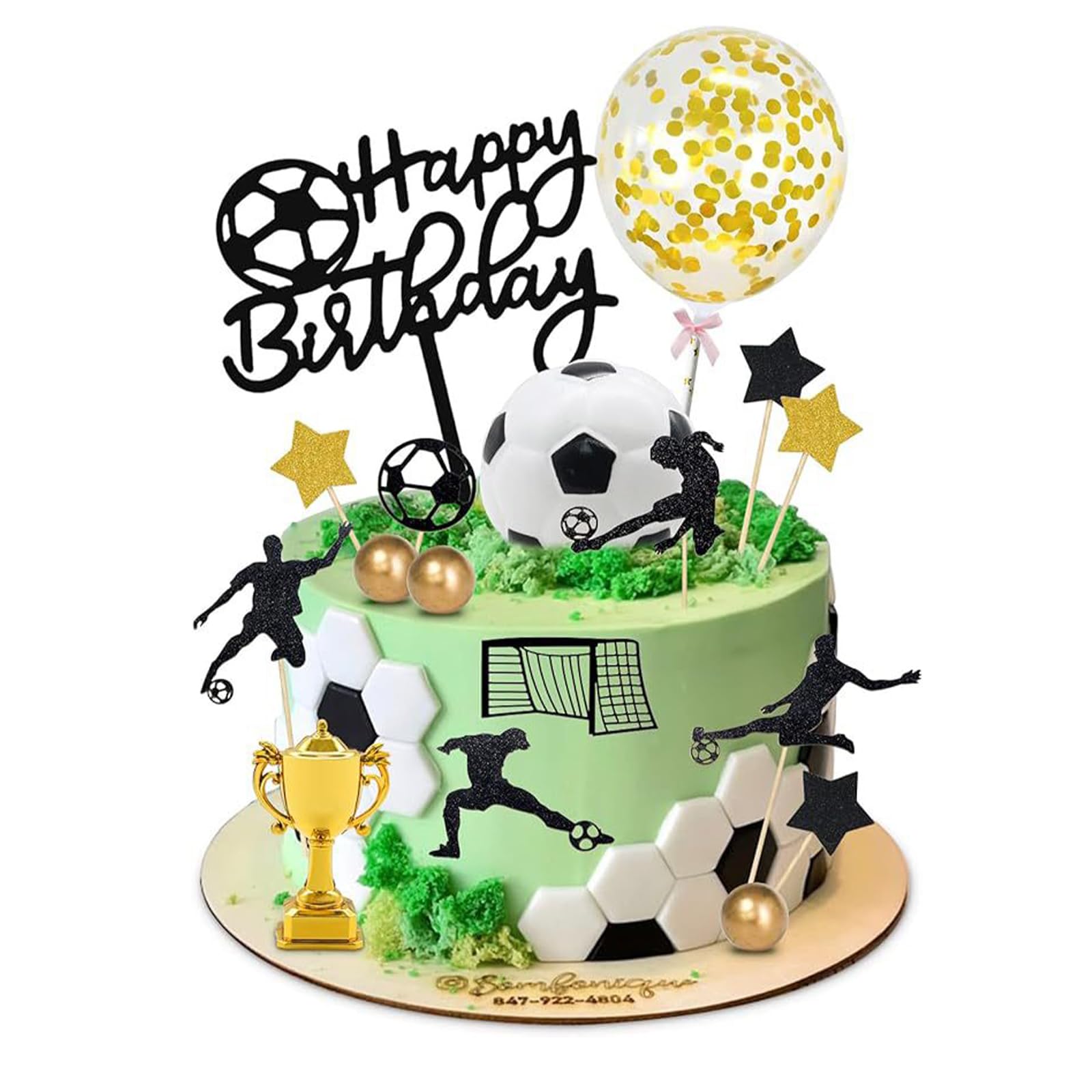 23 Piezas Decoracion Tarta Futbol, Mini Figura Tarta Decoración, Decoracion Cumpleaños Futbol, Tarta Futbol Feliz Cumpleaños, Fútbol Decoración De Cupcakes, Para Decoraciones De Fiesta Deportiva De Fú