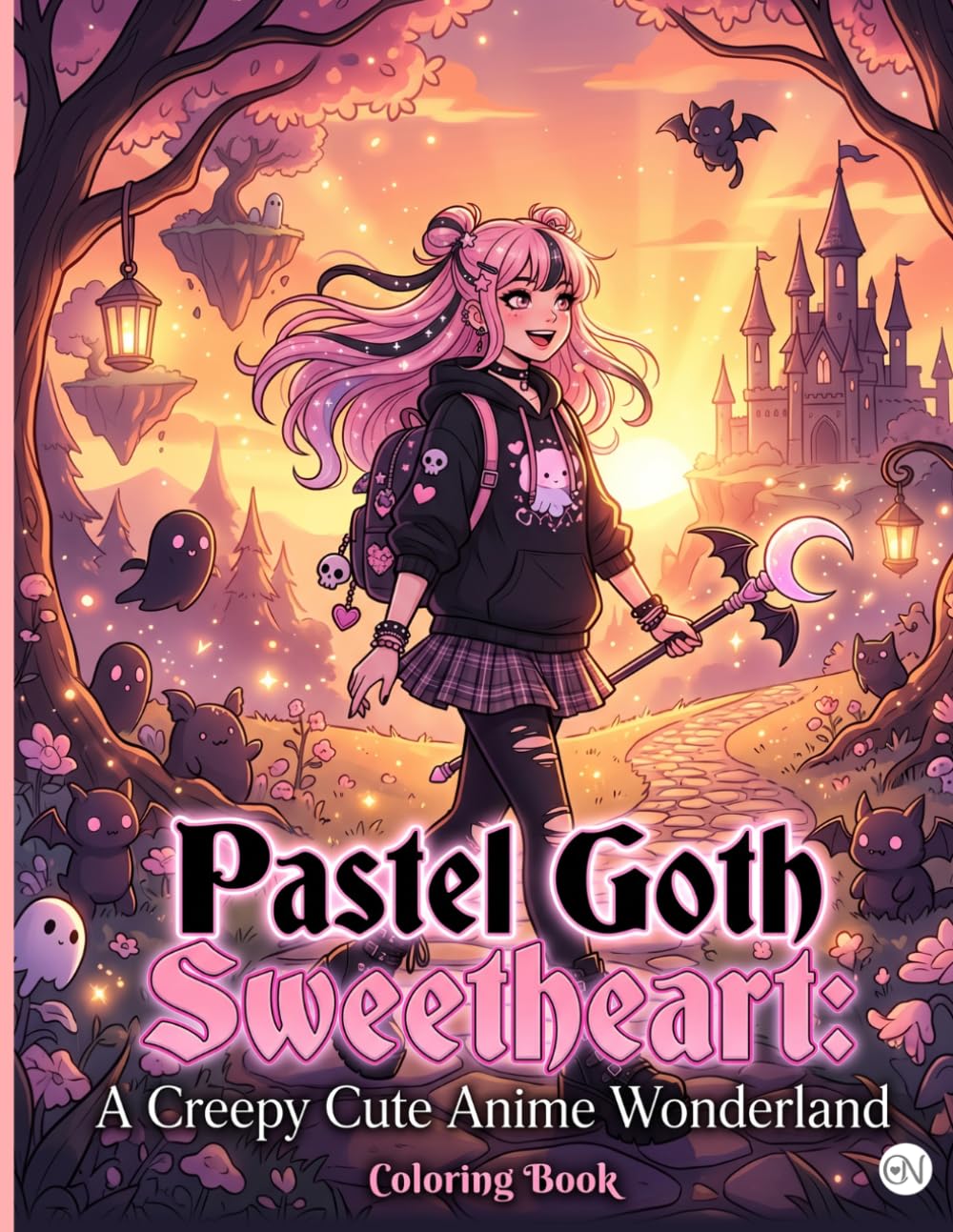 Pastel Goth Sweetheart: A Creepy Cute Anime Wonderland: A Pastel Goth Anime Coloring Book and Journal with Dedicated Notes Sections for Adults and Teens