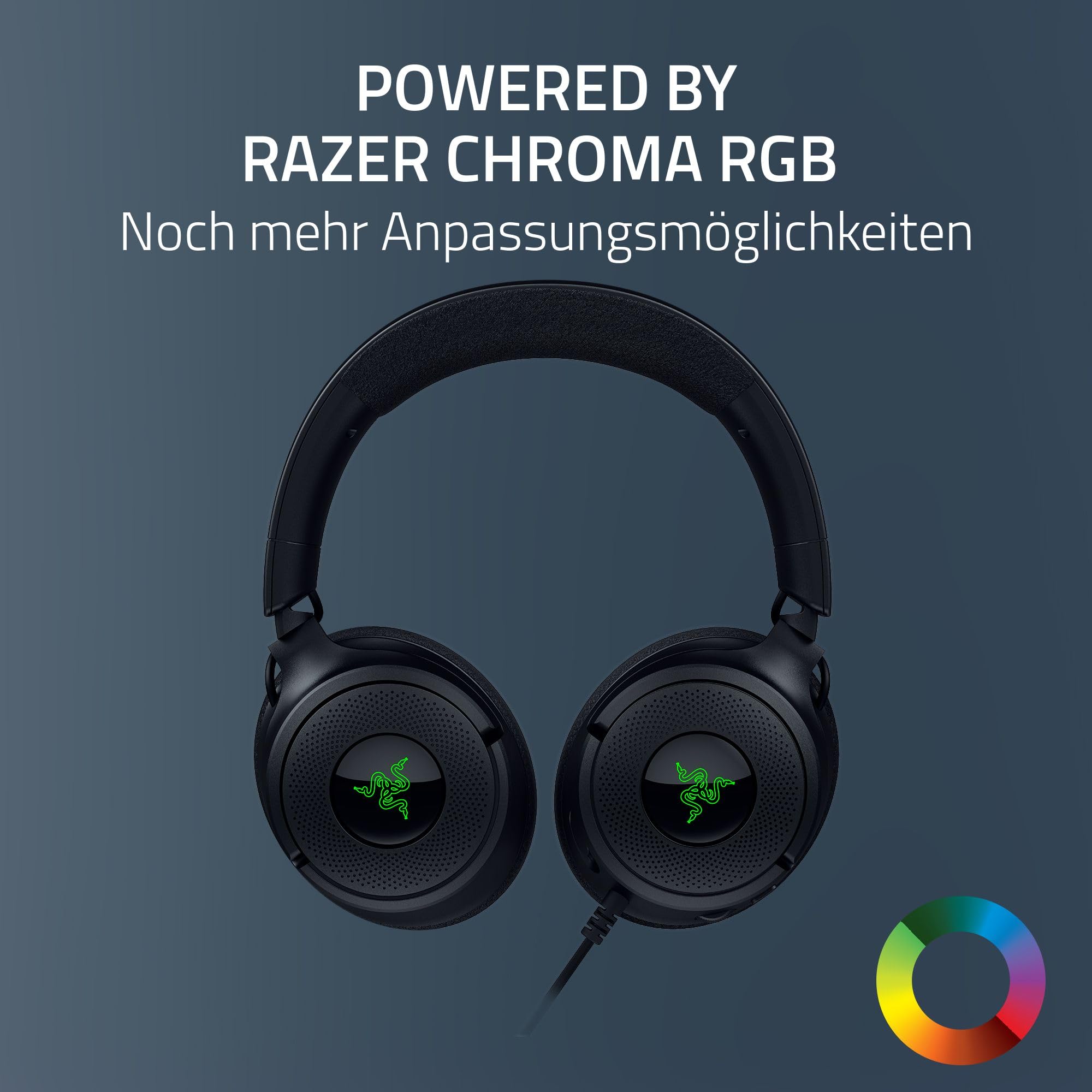 Razer Kraken V4 X - Kabelgebundenes PC-Gaming-Headset (Triforce 40-mm-Treiber, einziehbares Nierenmikrofon, 7.1-Surround-Sound, Chroma RGB, für PC - Konsolen & Mobiltelefone über USB-C) Schwarz