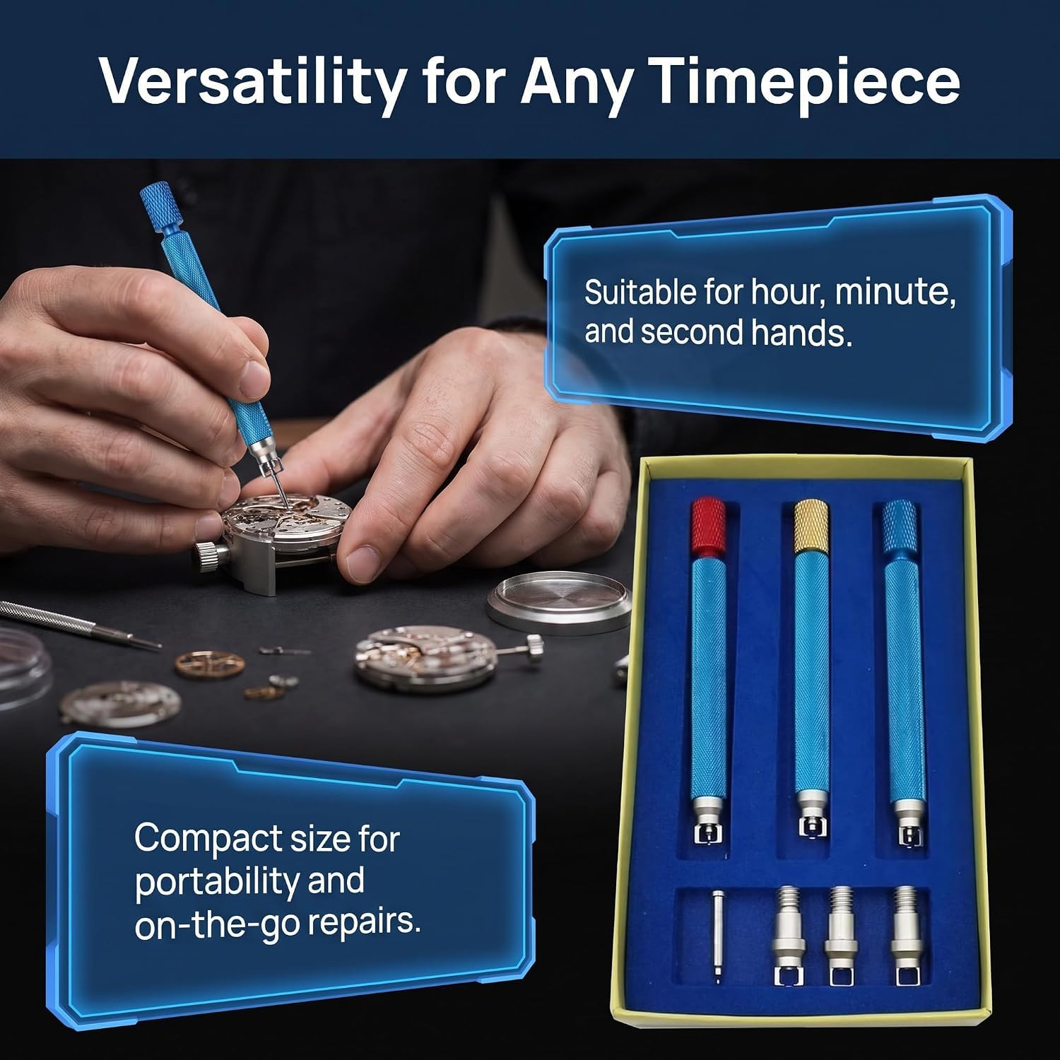 3 Packs De Herramientas De Precisión para La Reparación De Relojes, Herramienta para Quitar Eslabones De Relojes, Kit De Extracción De Agujas, para Agujas De Reparación De Relojes