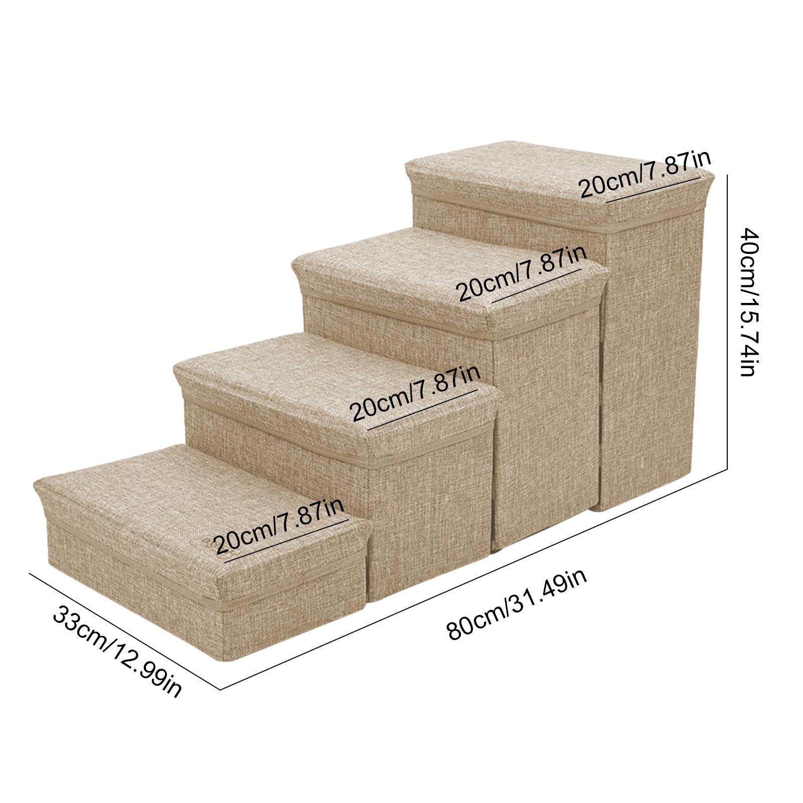 Escaleras para perros de compañía – Caminatas de sofá para perros de 4 pasos para mascotas – Escalera de interior plegable para perros con almacenamiento, rampa antideslizante Flavas