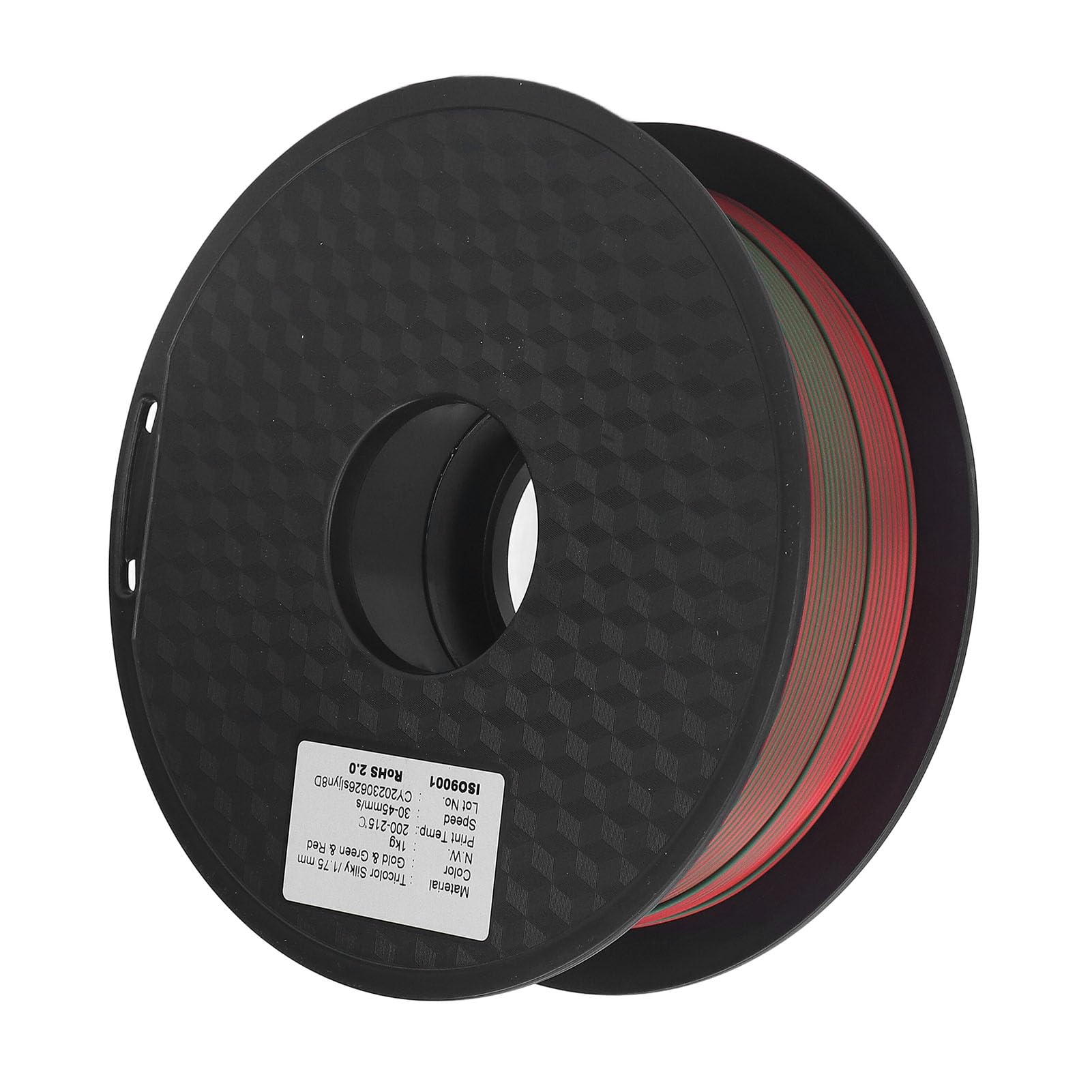1,75 mm dreifarbiges PLA-Filament, Gold, Grün, Rot, 3D-Drucker-Filament, dreifarbiges Farbverlaufs-PLA-Druckverbrauchsmaterial für 3D-Druck, Modellbau und Dekoration