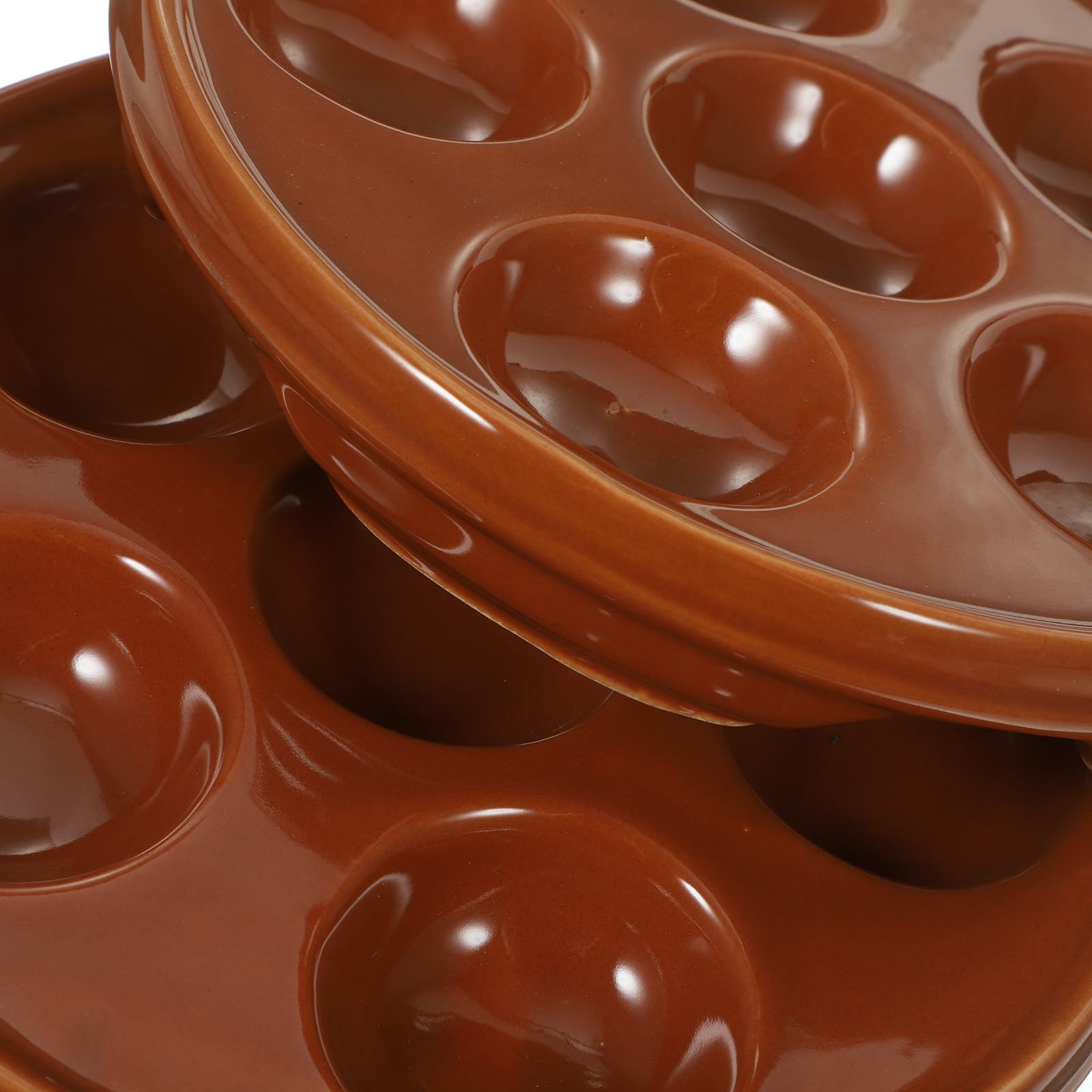 MAGICLULU 2 Stück Keramik Schnecken Backblech Rund Hitzebeständig Spülmaschinengeeignet Schneckenplatte für Backofen und Grill Küchenhelfer für Meeresfrüchtegerichte
