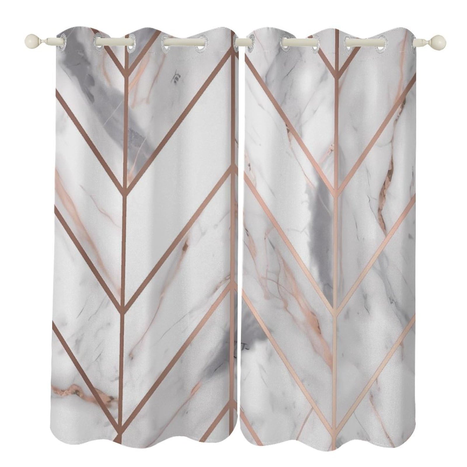 Rideau occultant isolant froid et chaleur pour chambre marbre rose
