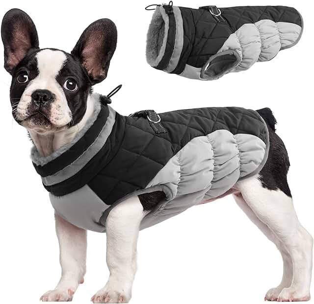 FUAMEY Dog Coat for Small Dogs with Harness