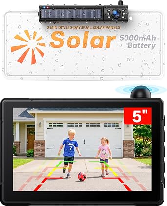 Solar Wireless Backup Camera with 1080P Monitor 2 Min Easy Install