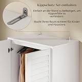FEONASE 2 Door & 2 Drawer Wardrobe with LED Light,White Wardrobes for Bedroom,175H x 75W x 48D cm - 8