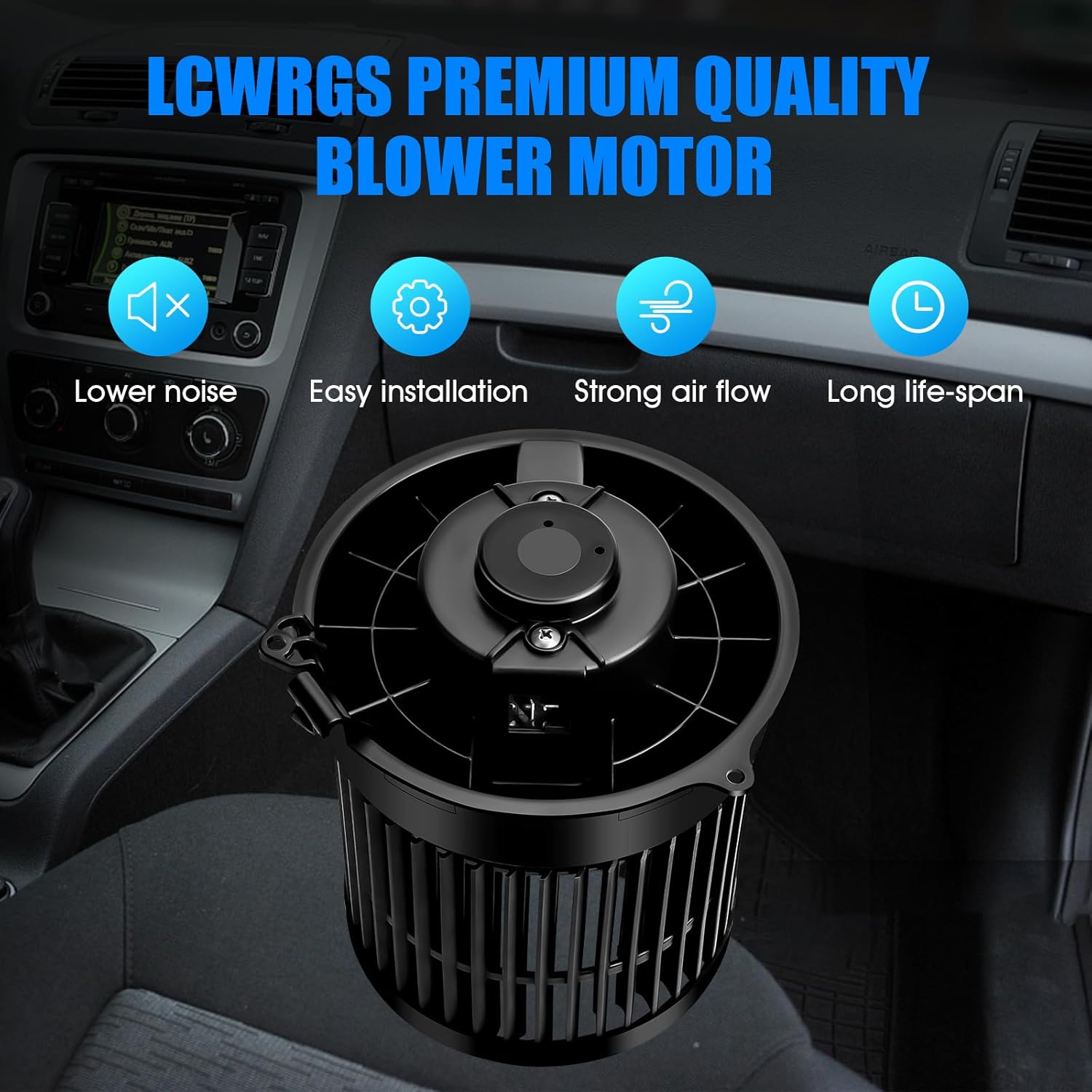 Front AC Blower Motor with Fan Fits for 2014 2015 2016 2017 2018 2019 Nissan Rogue, 2017-2019 Nissan Rogue Sport HVAC Heater Blower Motor Replaces# 700323 272264BU0A