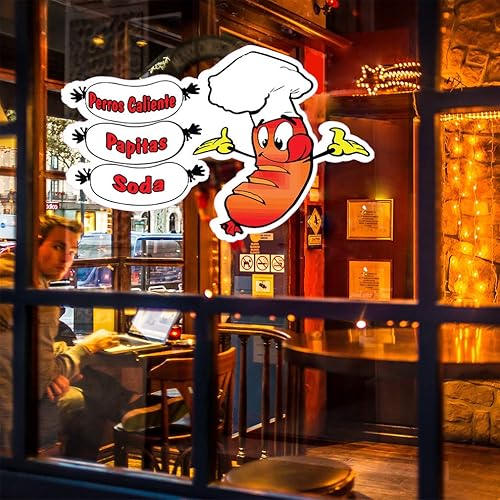 Miniatura 4 de Food Truck Decals Perros Caliente Papitas Soda Concession Restaurant Die-Cut Vinyl Sticker & Sign 14 in on Longest Side