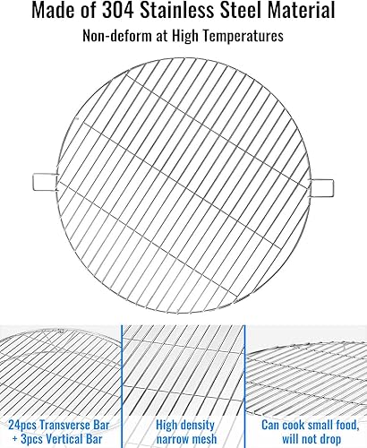 Miniatura 4 de Kit de accesorios para fogata para estufa individual, hoguera de 19.5 pulgadas, soporte para fogata de acero inoxidable y parrilla de cocción con