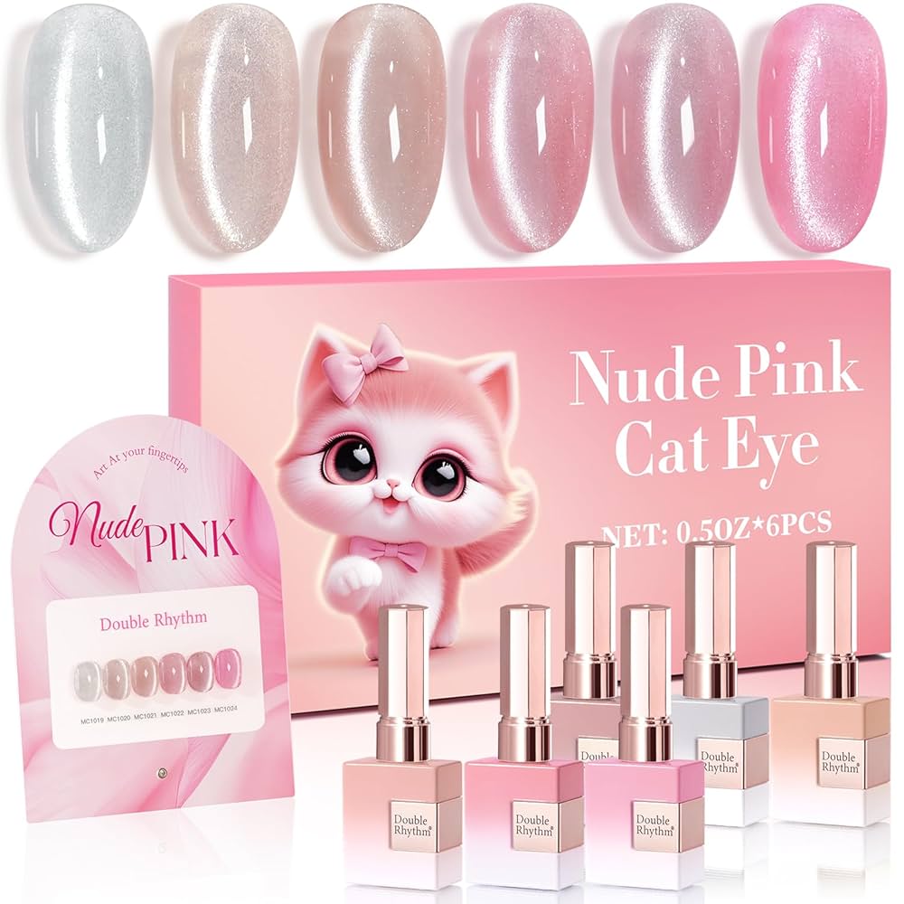 Amazon.com: Double Rhythm Cat Eye Gel Nail Polish Set of 6