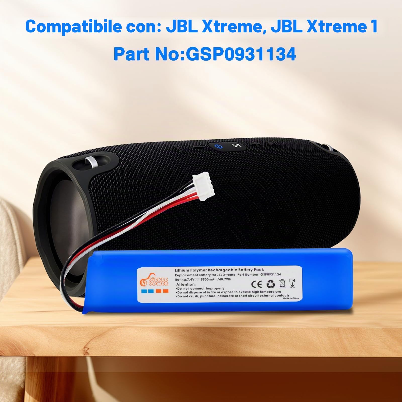 Picke Power 5500 mAh Batteria GSP0931134 di ricambio per altoparlante JBL Xtreme, Xtreme 1, JBL Boombox, JBL Extreme